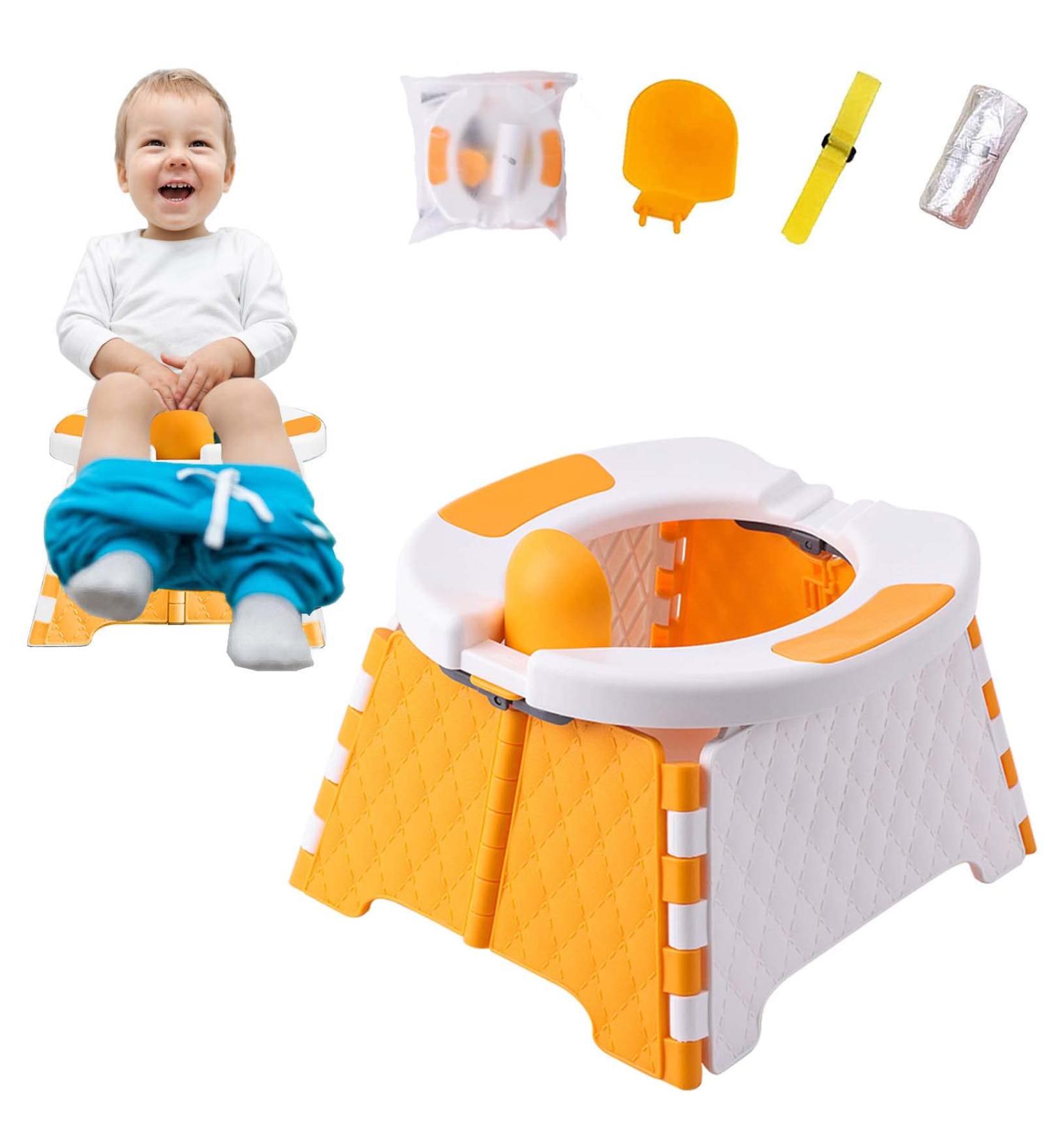 Esonto Portable Potty  Suitable for Around 3 Years Old Portable Potty for Toddler Travel  Stroller Mobile Folding Toilet  Outdoor Potty Seat (Orange) - Buy Online on GoSupps.com