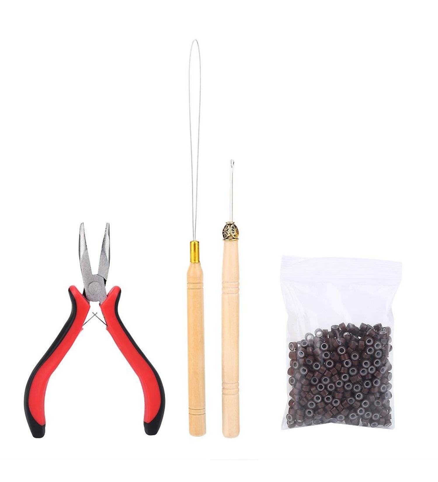 Dekaim Microring Hair Extensions Kit | Real Hair Wig Connector with 500 Accessories | Brown - Shop Now! - Buy Online on GoSupps.com