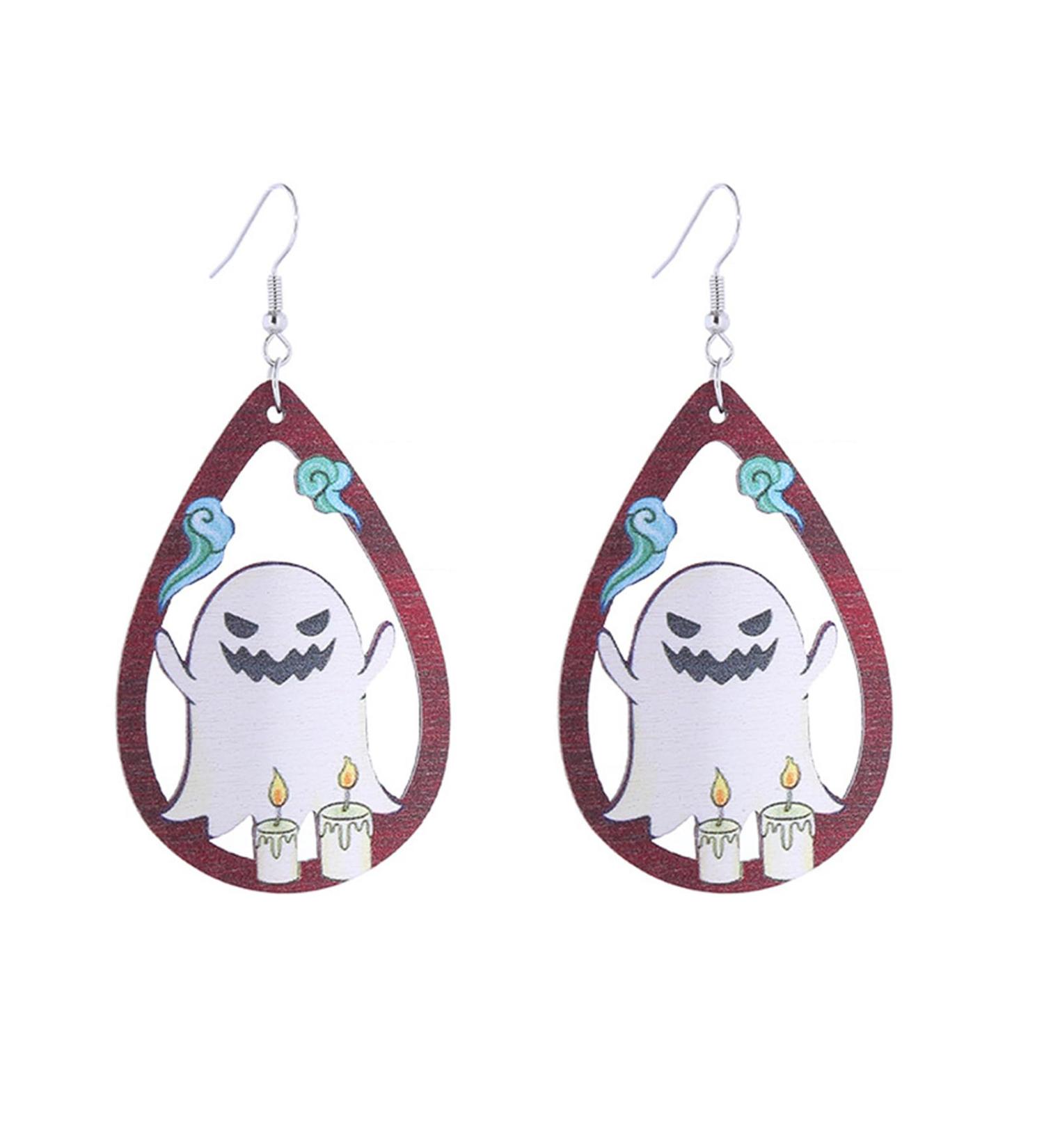 Feylie Halloween Wood Earrings - Vintage Spirit Skull Spider Dangle Drops | Statement Jewelry for Girls 8+ - Buy Online on GoSupps.com