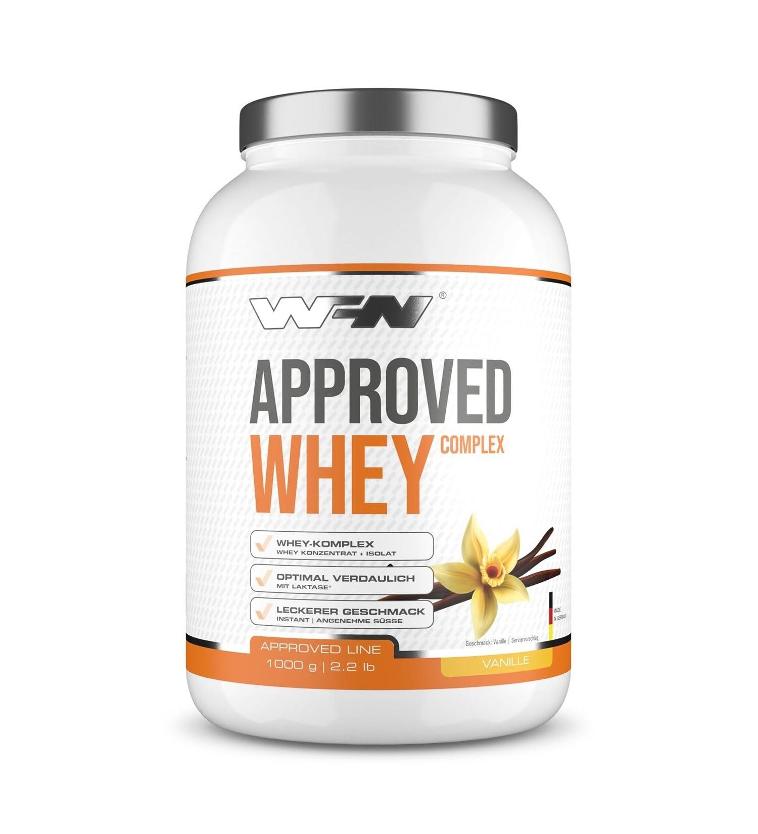 WFN APPROVED Whey Protein Powder Vanilla 1kg - Lactase & Whey Isolate - High Solubility - 33 Portions - Made in Germany - Tested for Quality - Buy Online on GoSupps.com