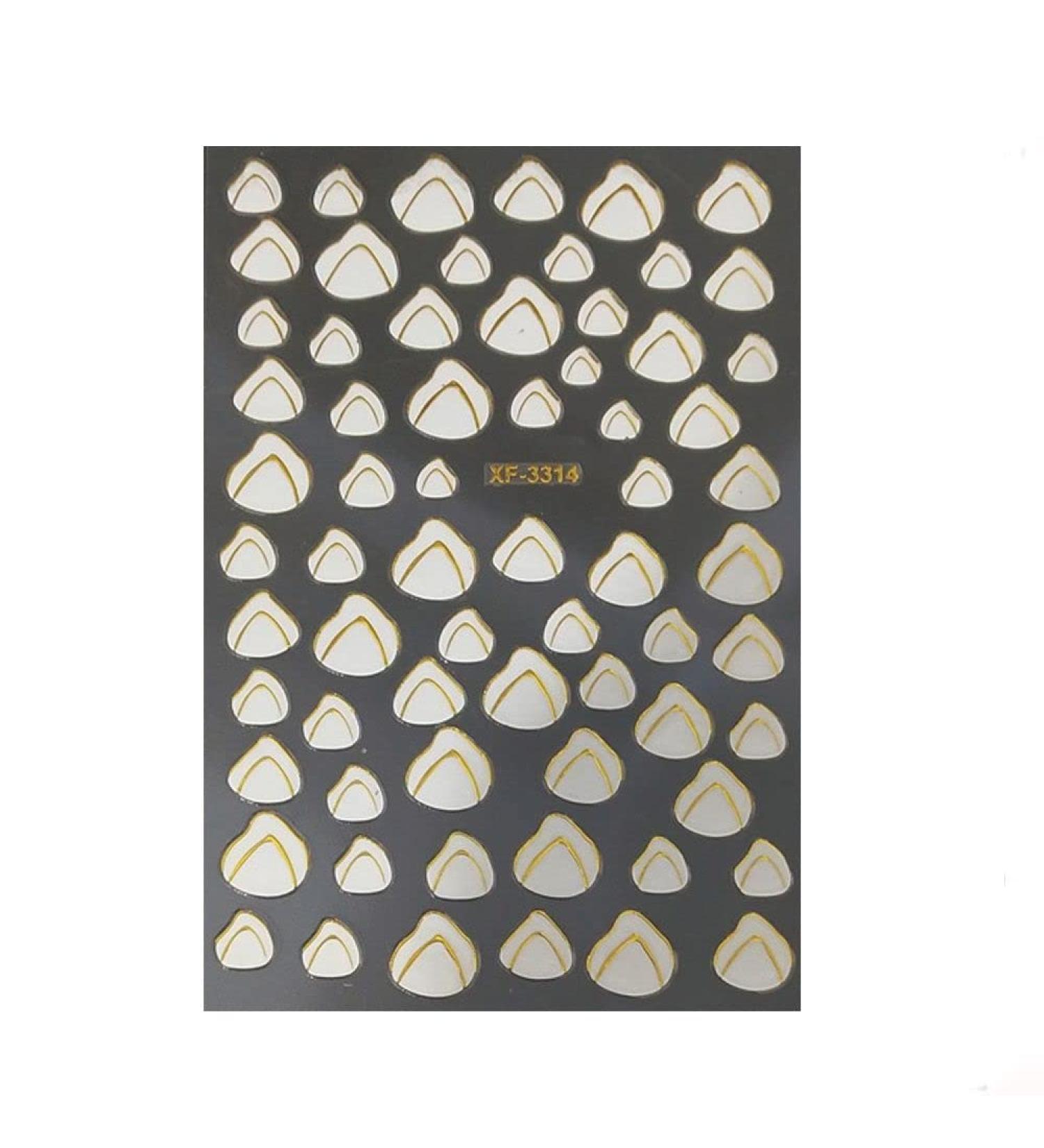 Nail Art Lines Stripe Rose Flowers Waved Shining Decals Transfer Stickers 3D Nail Sticker Nail Art Decoration(16) Style16 - Buy Online on GoSupps.com