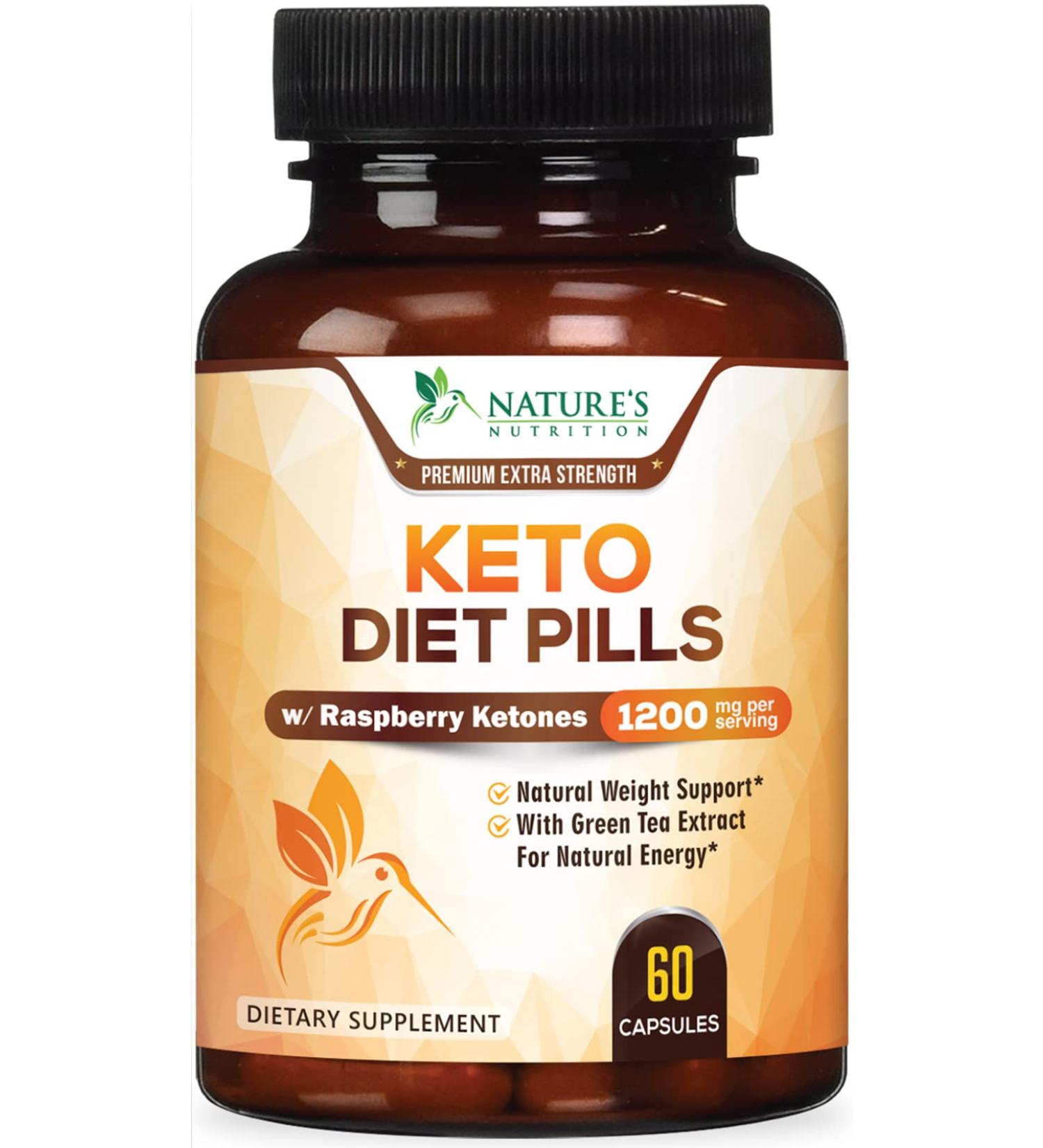Keto Diet 1200mg Capsules with Ketosis Support - Raspberry Ketones, Apple Cider Vinegar, African Mango - Energy & Focus Booster for Women & Men - 60 Capsules - Buy Online on GoSupps.com