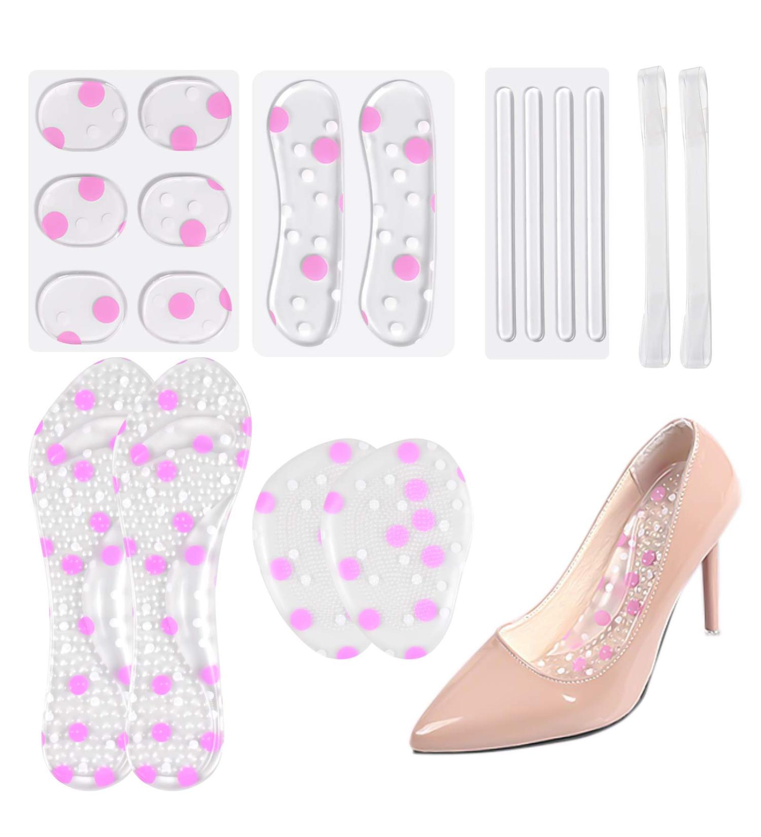 18 Pcs High Heel Gel Insoles & Cushion Pads for Women Shoes - Anti-Slip, Pain Relief, Metatarsal & Ball of Foot Cushion - Buy Online on GoSupps.com