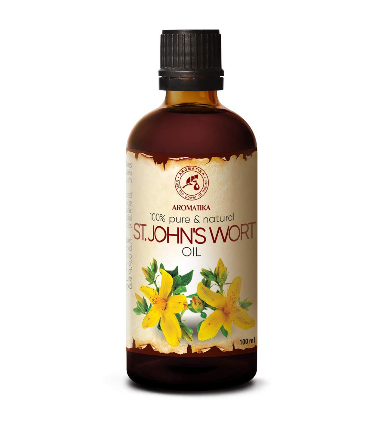St. John's Wort Infused Oil 3.4 Fl Oz - 100% Pure & Natural for Face, Body, Skin, Hair & Massage - Buy Online on GoSupps.com