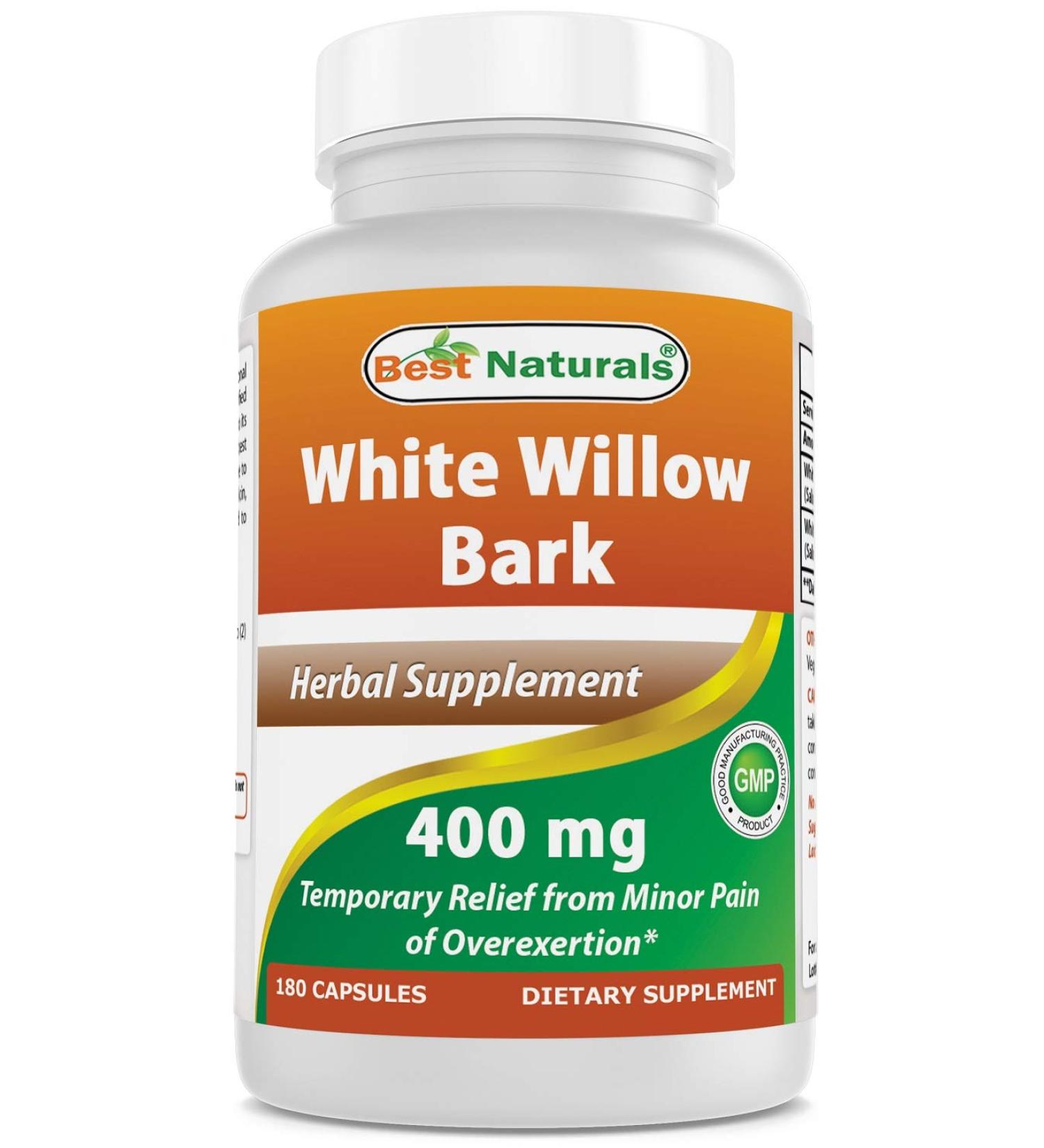 Best Naturals White Willow Bark 400mg - 180 Capsules - Buy Online on GoSupps.com