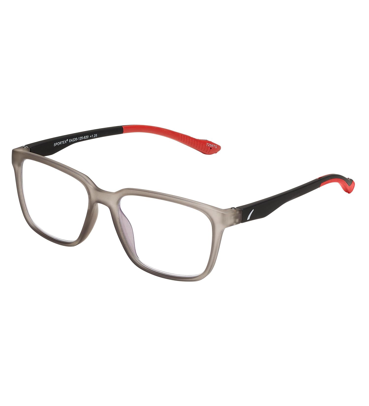SPORTEX SAV Men's E4220 Blue Light Reading Glasses | Flexible Durable Lightweight +1.50 High-Performance Blue Light Readers in Grey Red - Shop Now - Buy Online on GoSupps.com