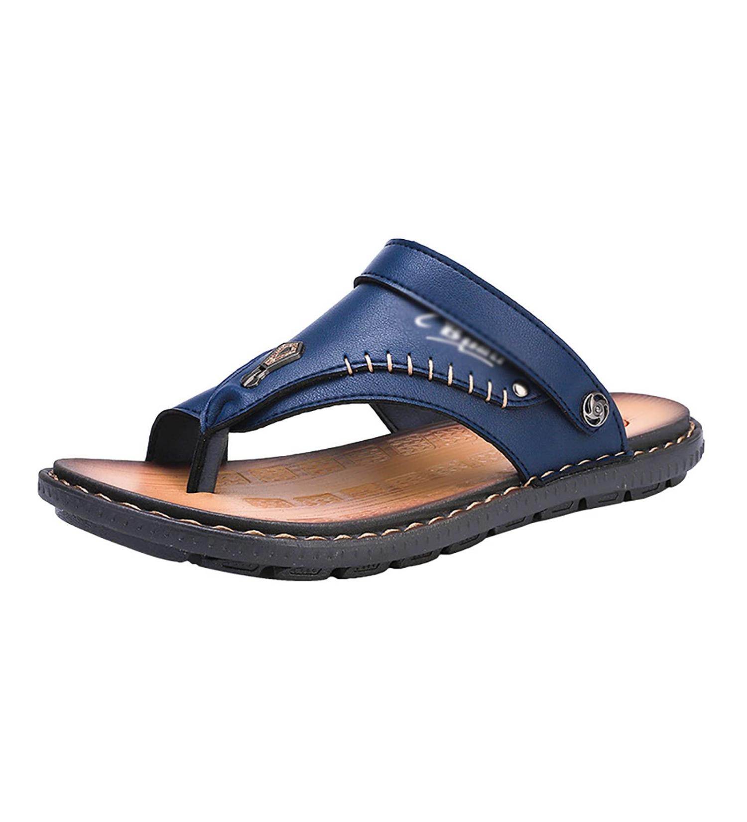 CLSQLXYJZC Blue Leather Toe Separate Flip Flops for Bunion Pain Relief - 25cm Foot Length - Buy Online on GoSupps.com