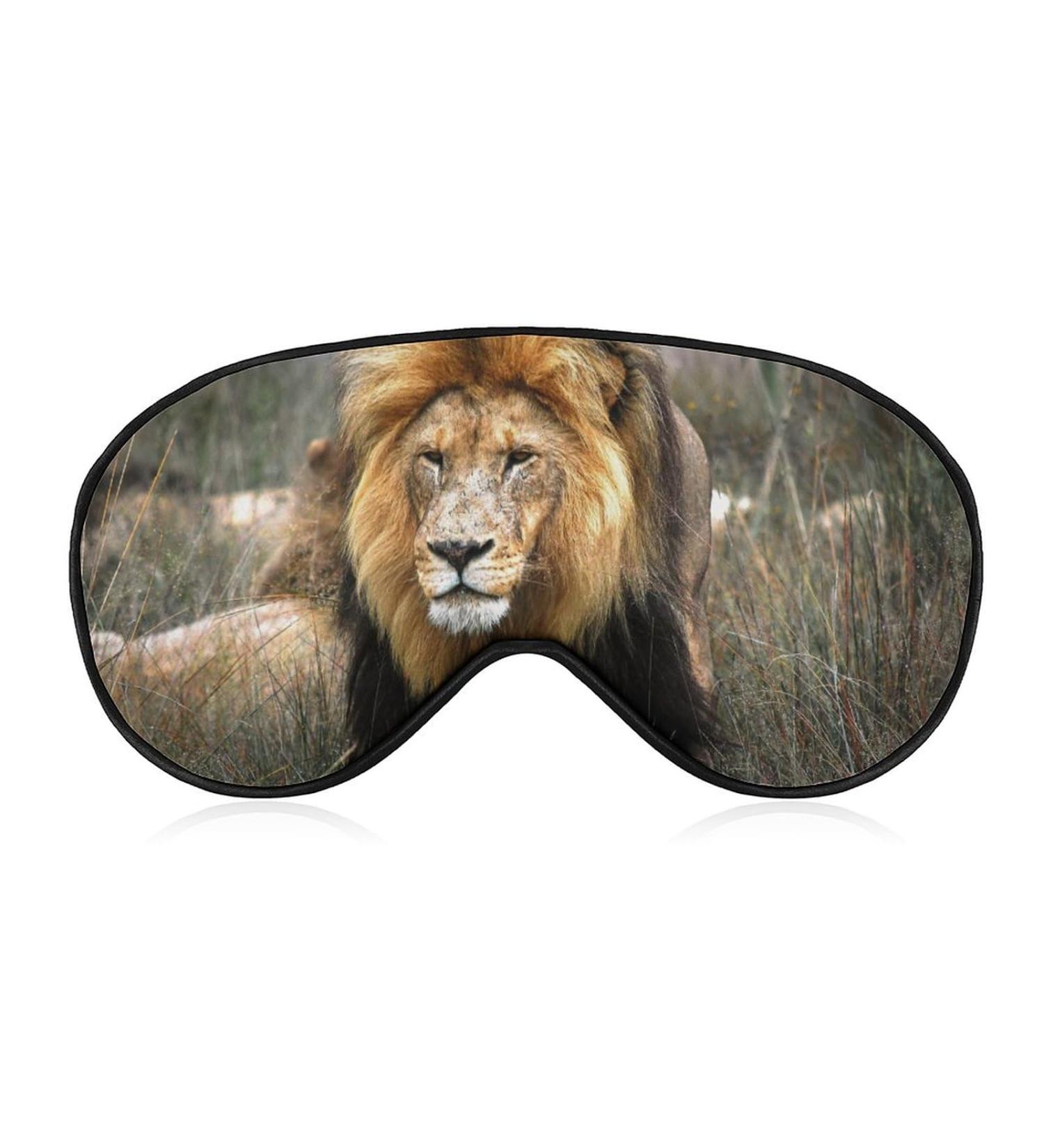Adult Male Lion Sleep Mask - Adjustable Eye Cover for Sleeping, Blocks Light - Ideal for Night Travel and Naps | Men's and Women's Eye Mask - Buy Online on GoSupps.com