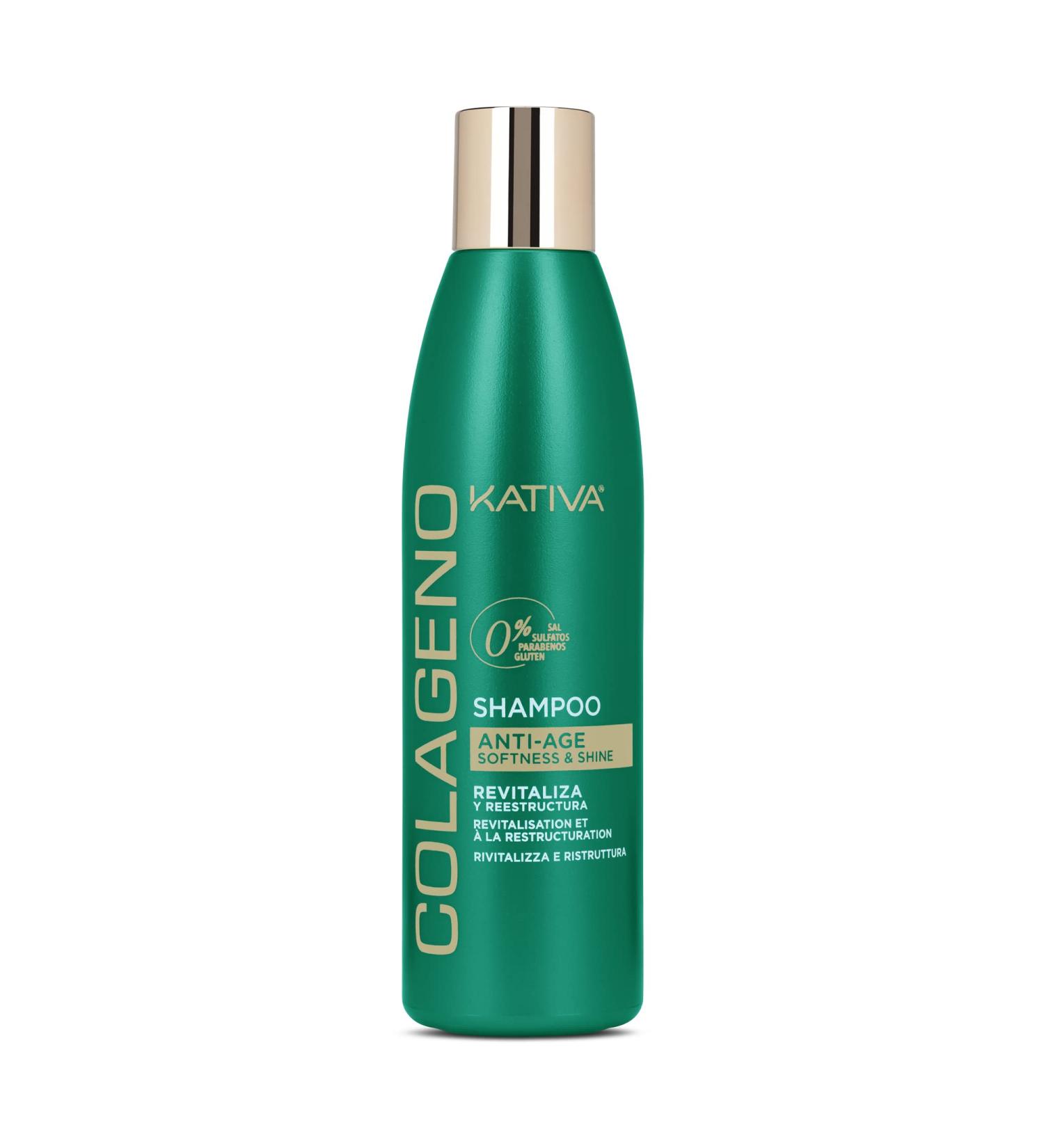 Kativa Collagen Shampoo 250ML - Revitalizes & Restructures Weakened Aging Damaged Hair - Salt Sulfate Gluten & Paraben Free - International Shipping Available - Buy Online on GoSupps.com