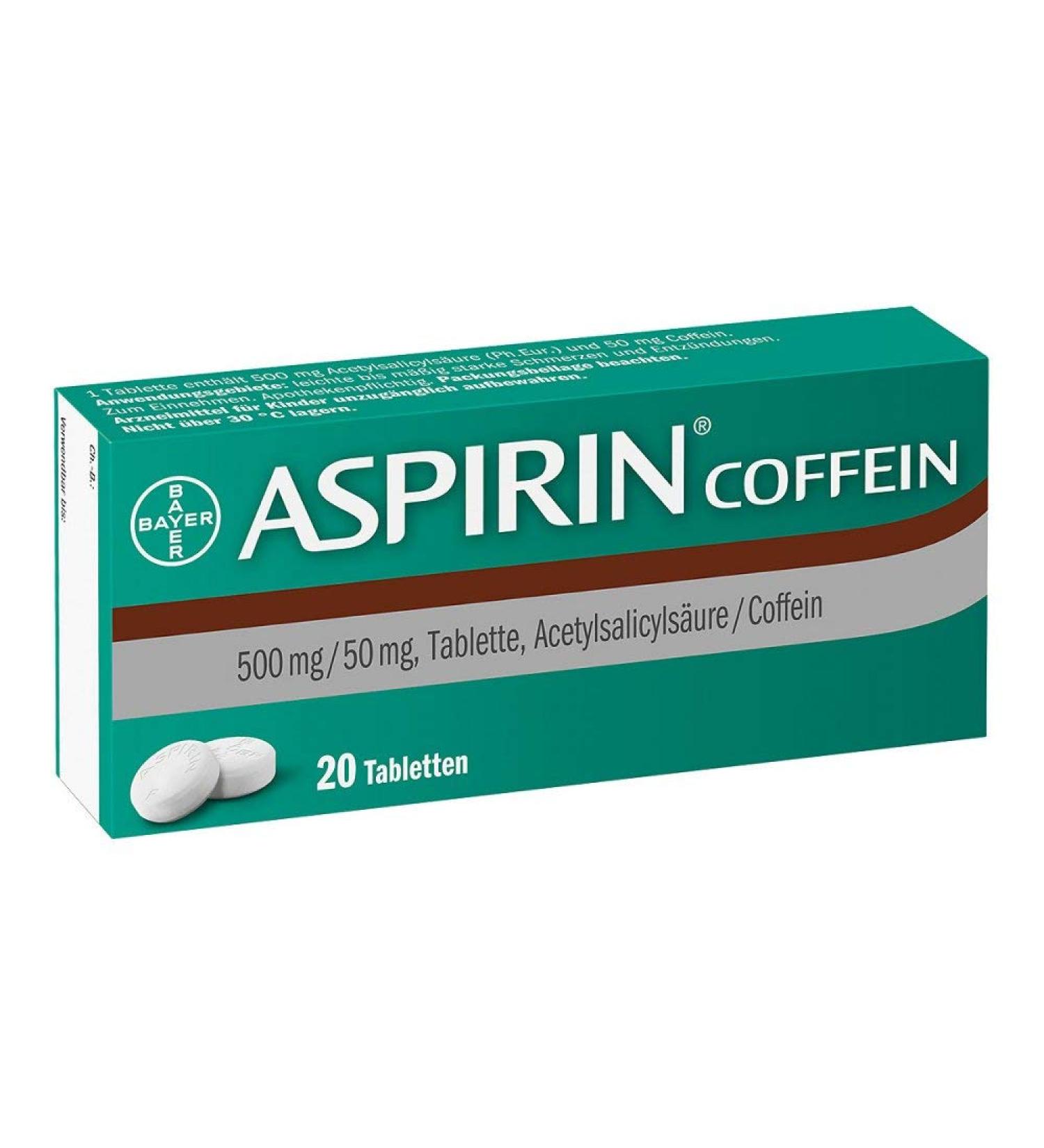 Buy Aspirin Caffeine Tablets - 20 Hour Relief for Headaches & Pain | Fast International Shipping - Buy Online on GoSupps.com