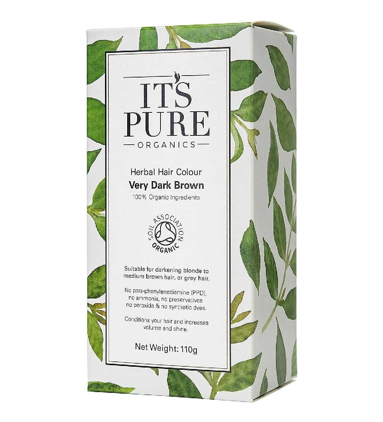 It's Pure Organic Herbal Hair Colour - Very Dark Brown | Natural Hair Dye - Buy Online on GoSupps.com
