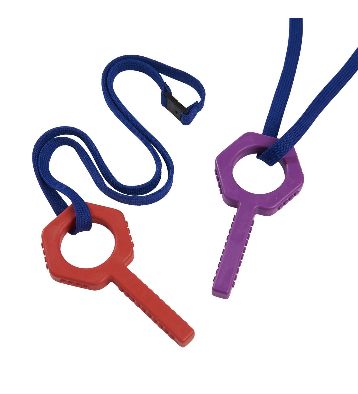 Buy Sensory Direct Chewbuddy Pling - Chewing & Fidget Toys for Kids & Adults with Autism ADHD | 2-Pack Red/Violet - Buy Online on GoSupps.com