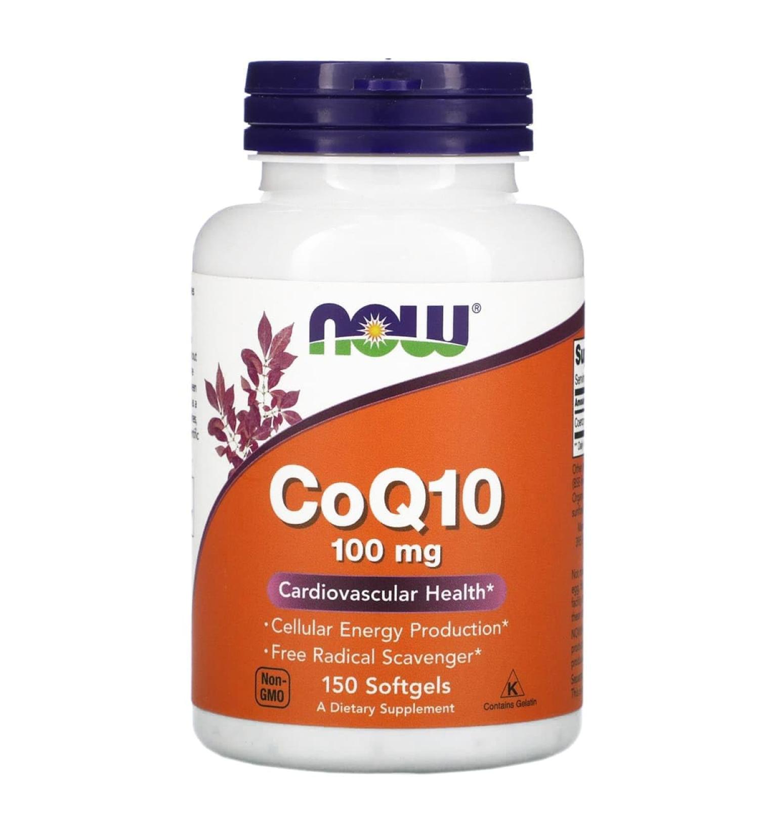 Now Foods CoQ10 100 mg - 150 Softgels for Heart Health | International Shipping Available - Buy Online on GoSupps.com