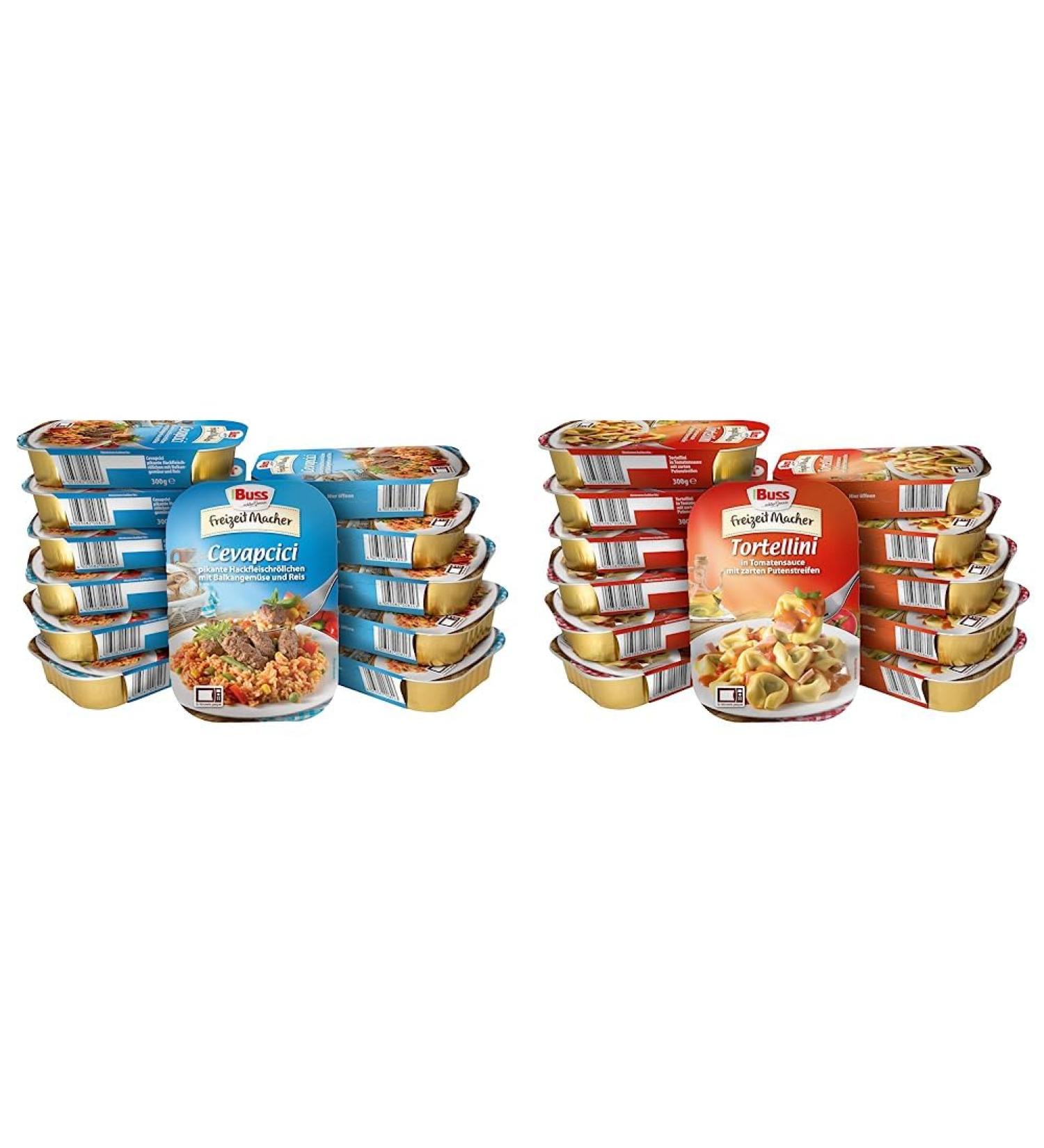 Buy Buss Cevapcici & Leisure Maker Tortellini Bundle - 12x300g International Shipping - Delicious Ready Dishes - Buy Online on GoSupps.com
