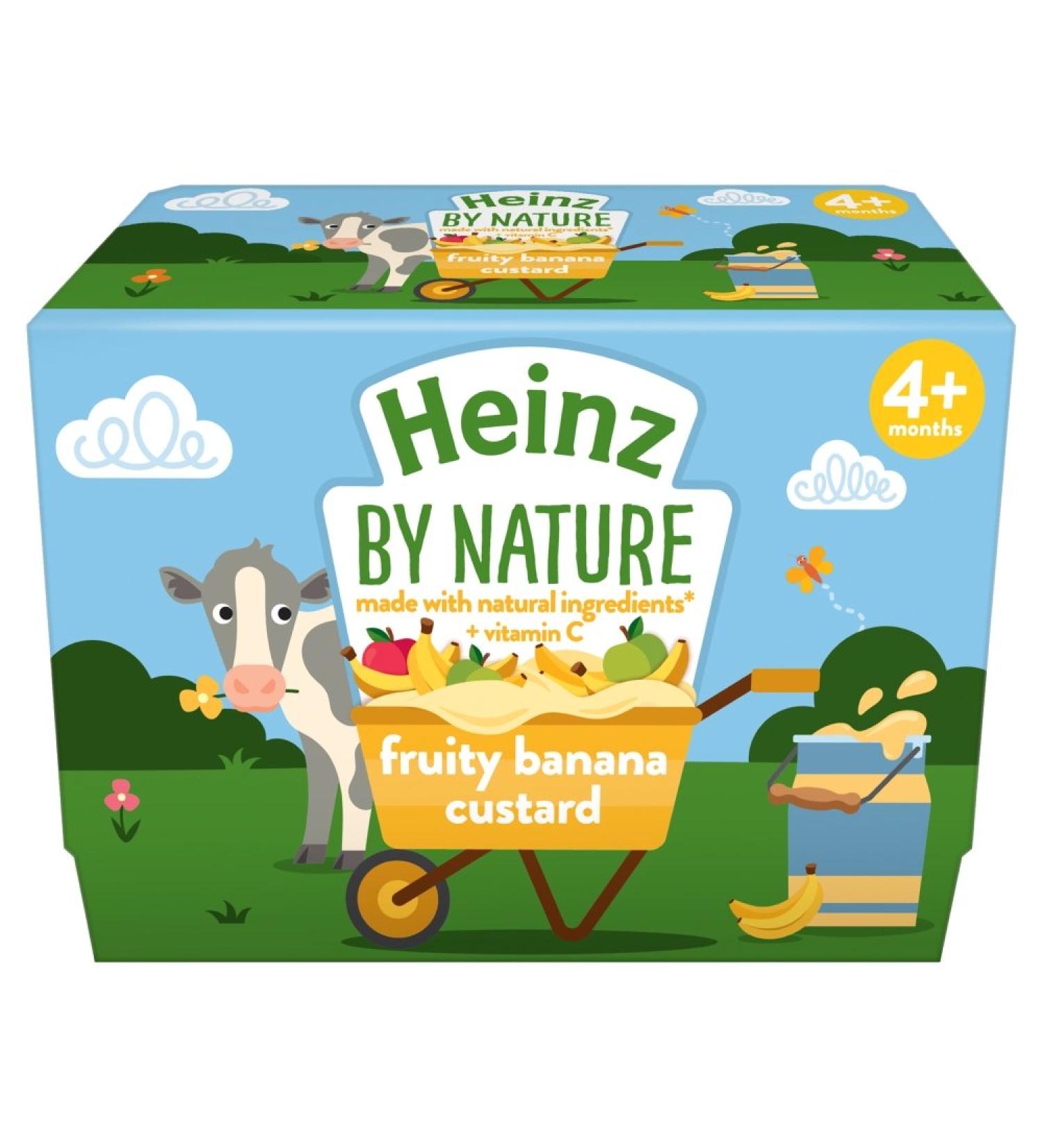 Heinz By Nature Fruity Banana Custard Pot 4 x 100g