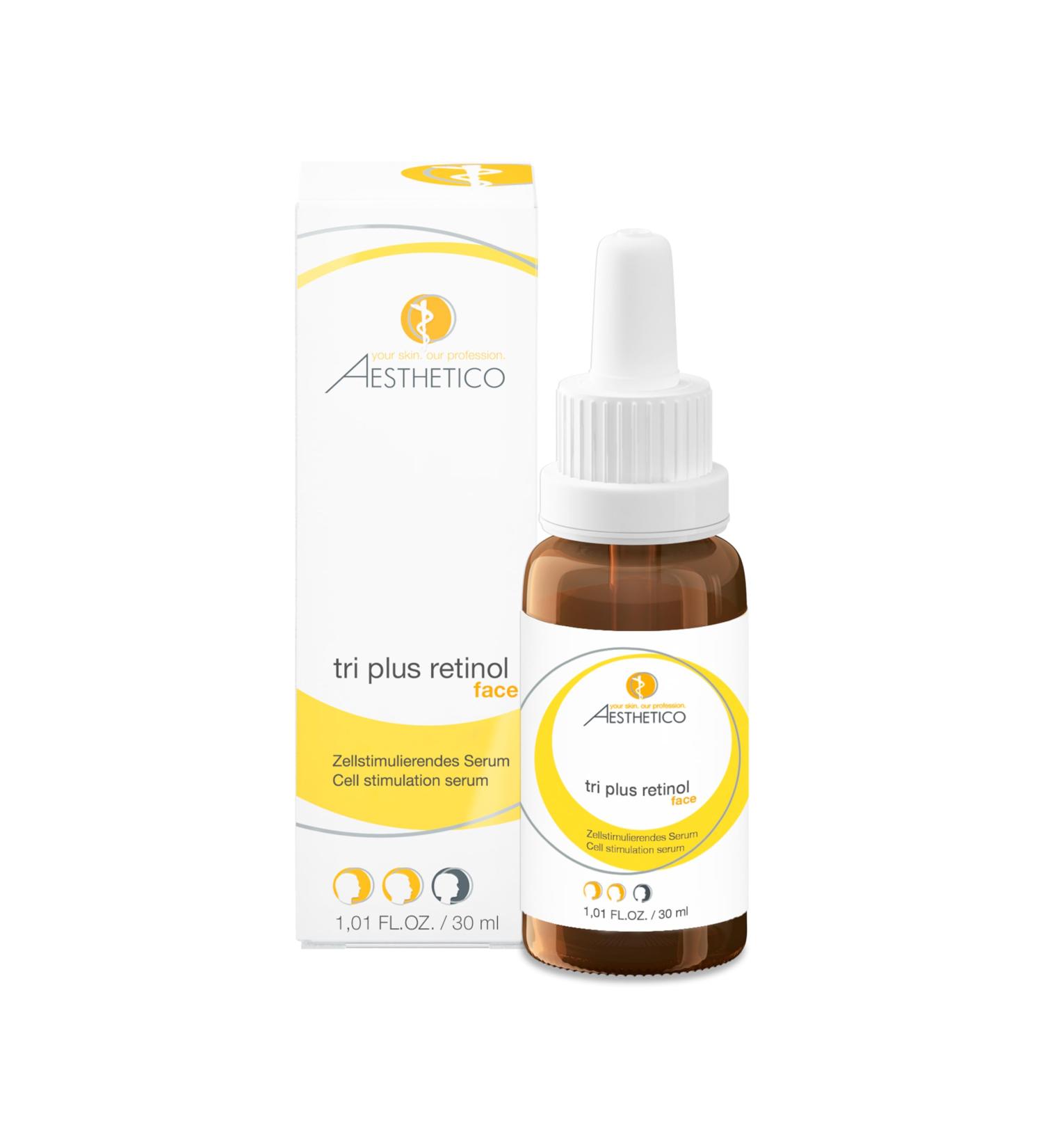 AESTHETICO tri plus retinol intensive corrective serum with retinol retinyl palmitate bachiol and plant extracts improves skin structure and reduces wrinkles 30 ml - Buy Online on GoSupps.com
