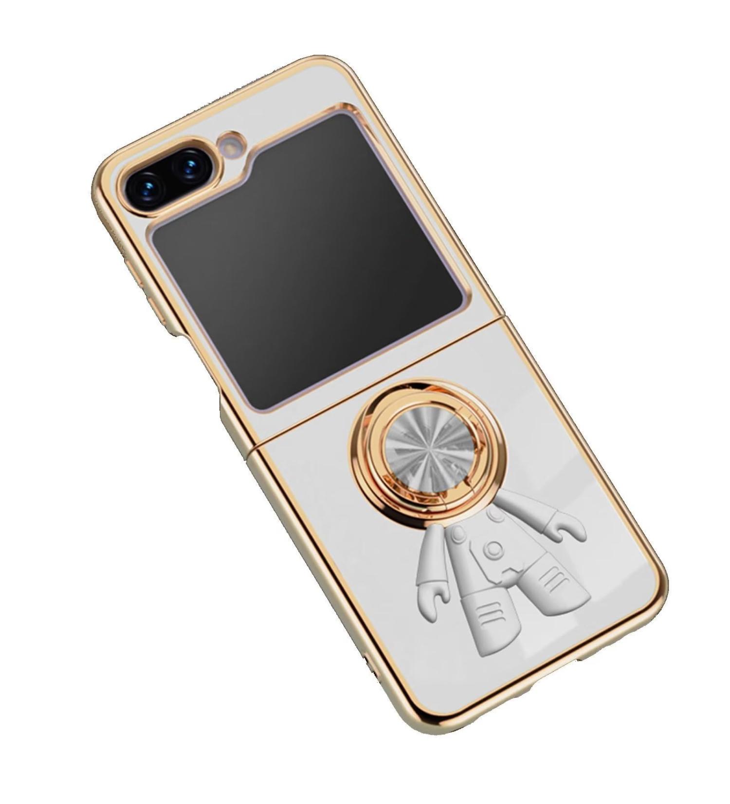 Buy Tivenfezk Nadoli for Samsung Galaxy Z Flip 5 - Astronaut Hidden Stand Ultra-Thin Silicone Case 360 Ring Stand Scratch-Resistant Protection - White - Buy Online on GoSupps.com