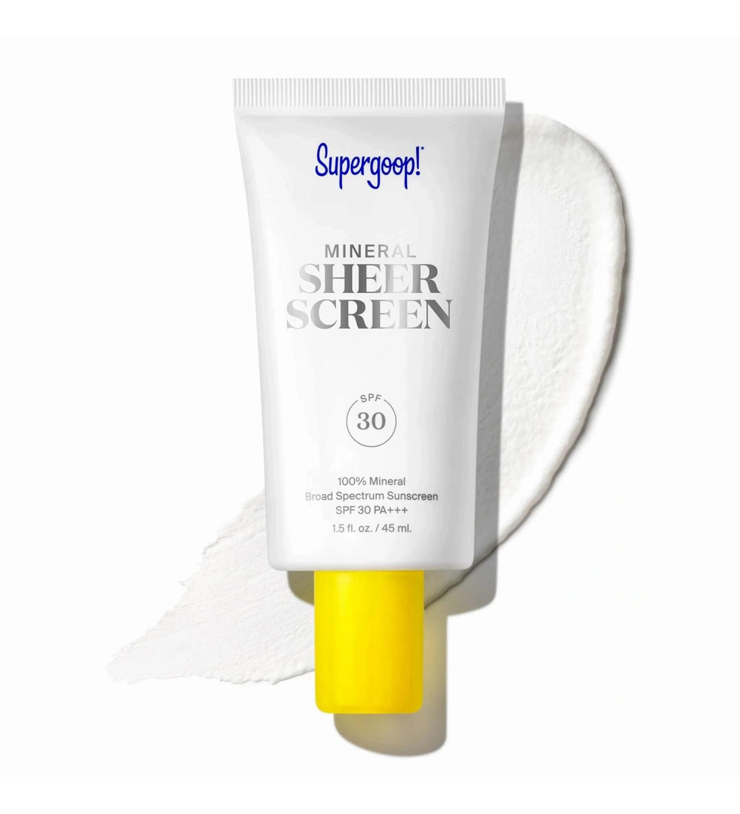 Supergoop! Mineral Sheerscreen SPF 30 PA+++ 1.5 fl oz - Pack of 2 | Broad Spectrum Face Sunscreen + Primer | Blue Light Filter | Satin Finish - Buy Online on GoSupps.com