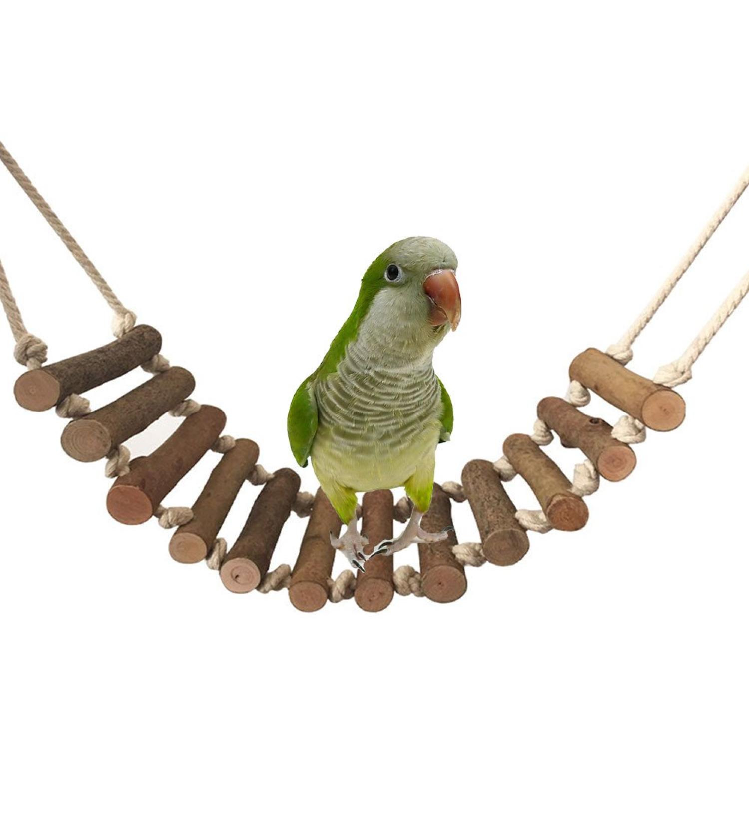 Climbing Wood Ladder Big Swing Bird Toys for Parrots | Kakadu Nymphensittiche Finch & More - Perfect for Hamsters & Mice - Buy Online on GoSupps.com