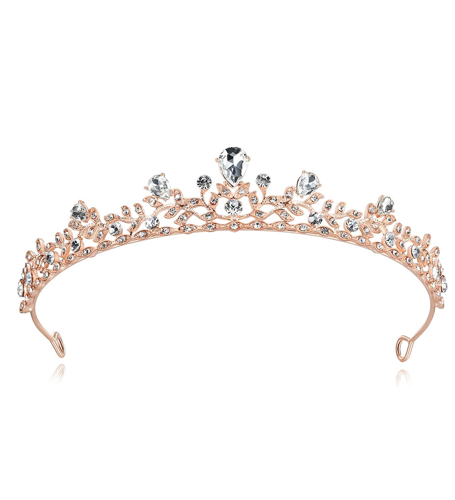 Royal Crystal Princess Wedding Tiara Headpiece - Rose Gold | LovelyLovelyshop - Buy Online on GoSupps.com
