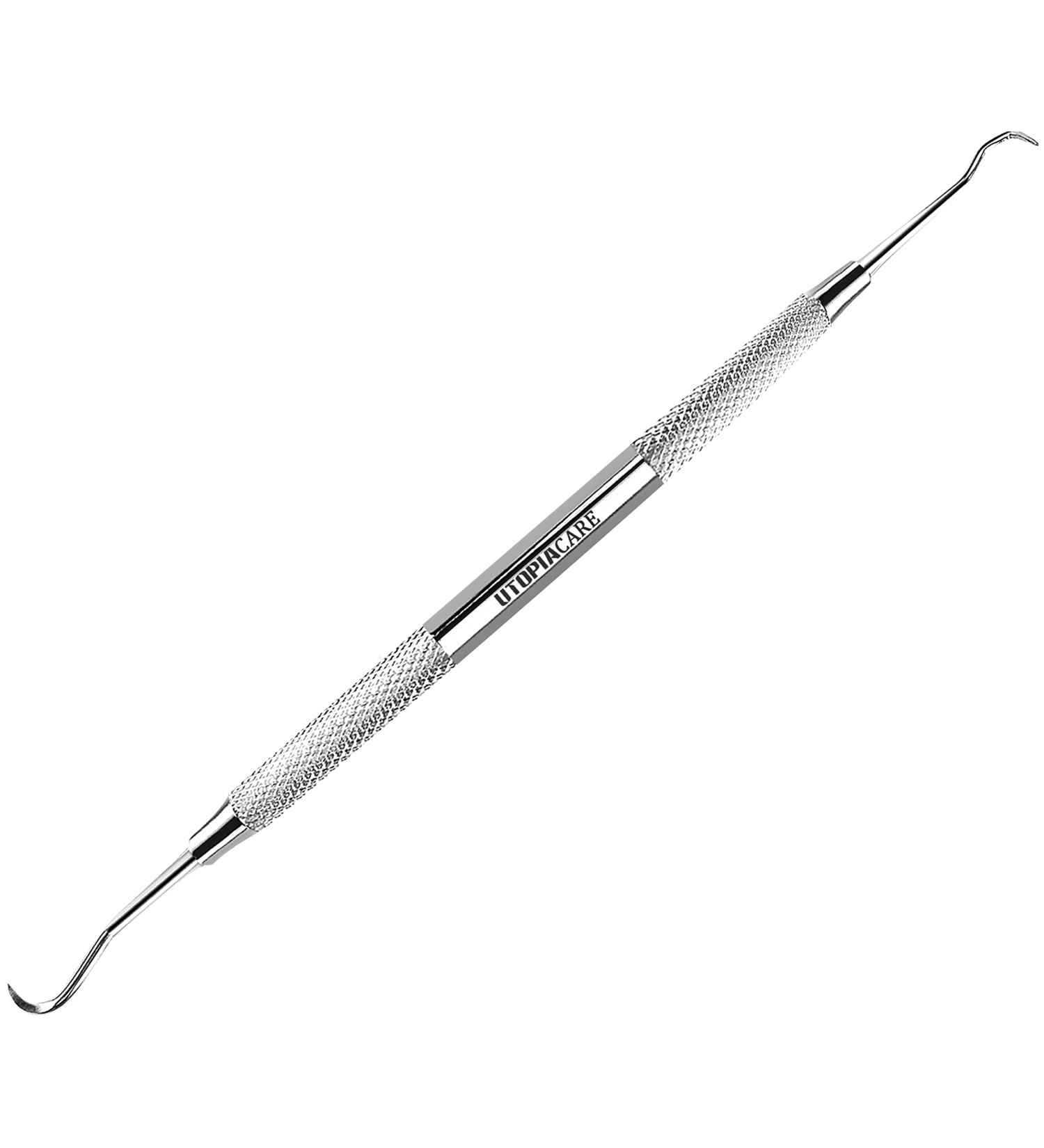 Utopia Care Professional Dental Tartar Scraper Tool - Double Ended Plaque Remover & Tooth Scraper (6 Inch Silver) for Effective Dental Care - Buy Online on GoSupps.com