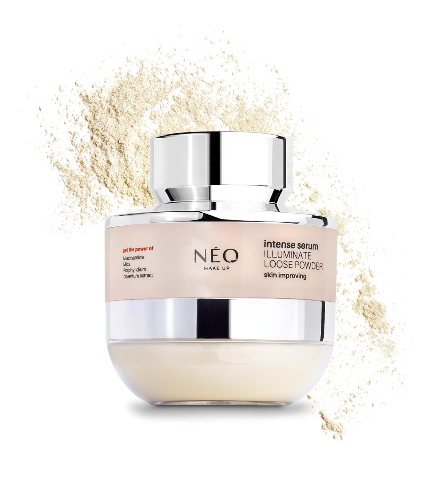 N O MAKE UP NEO MAKE UP Luminous liquid powder transparent 10 g gold particles mica niacinamide silica glow effect antiaging vegan friendly light formula without burden - Buy Online on GoSupps.com
