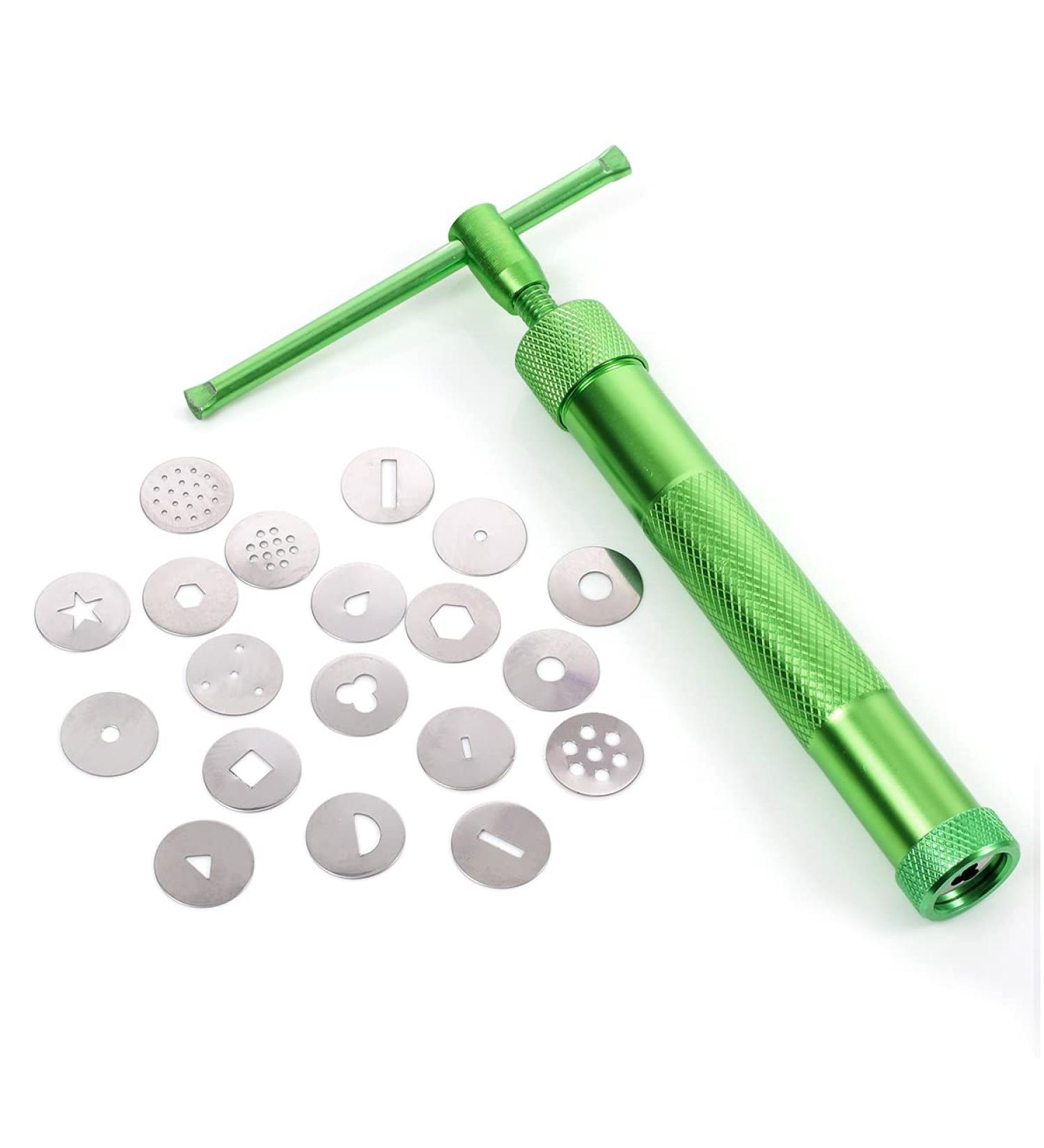 Stainless Steel Clay Extruder Gun with 20 Discs - Ceramic Craft Fondant Decorating Tool - Buy Online on GoSupps.com