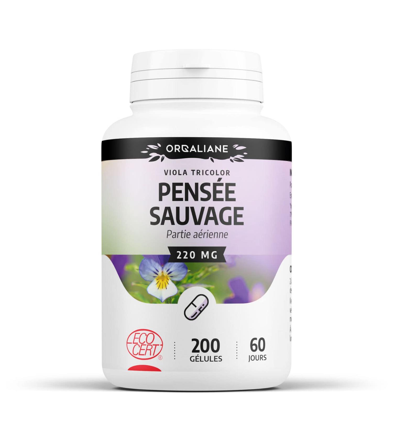 Organic Wild Pansy 220 mg - 200 Capsules - Ecocert Certified - Orgaliane - Buy Online on GoSupps.com