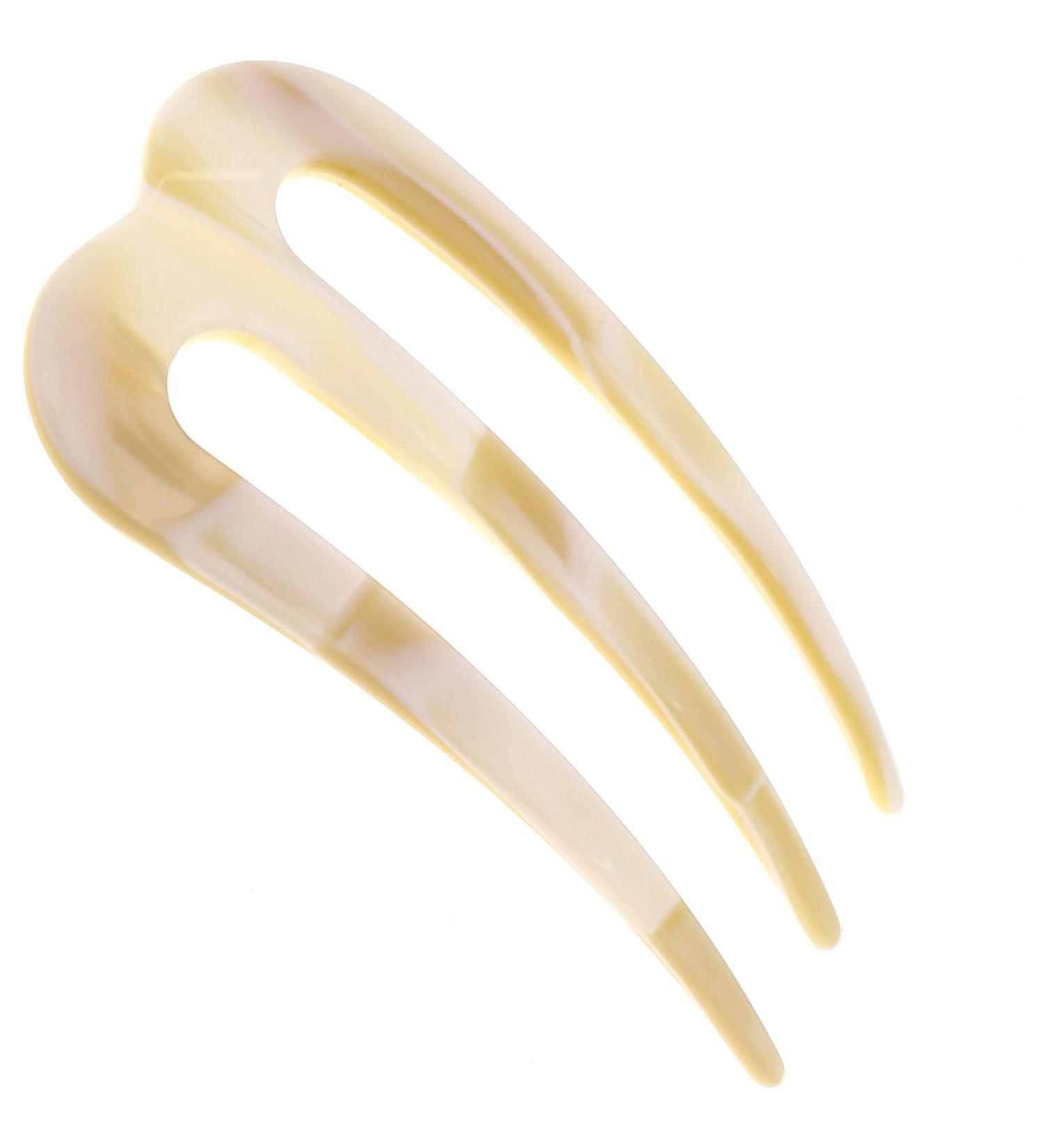 Camila Paris CP2973 White Wavy Hair Pin French Twist Stick Clip | Handmade in France | 3-Prong Hair Fork for Women - Buy Online on GoSupps.com