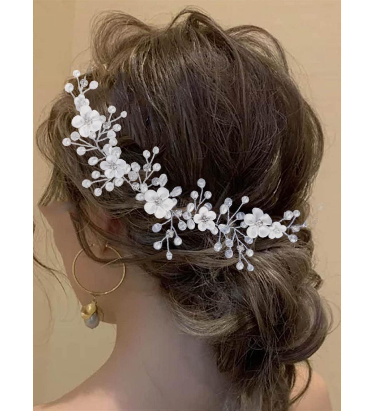 Yean Bride Wedding Headband - Crystal Pearl Hair Vine for Women and Bridesmaids - Buy Online on GoSupps.com