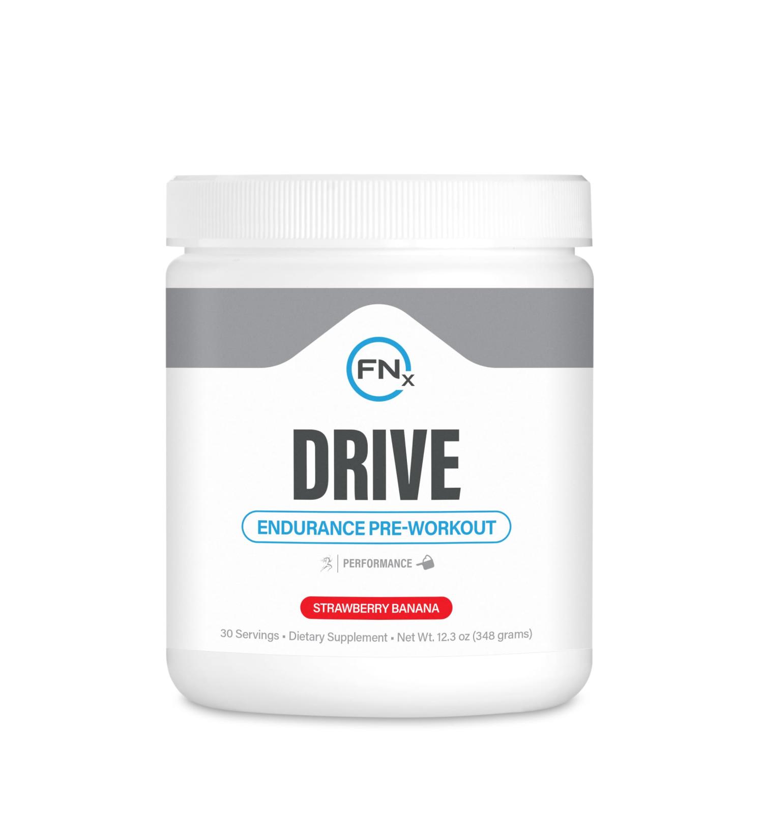 Fenix Nutrition | Drive Endurance Pre-Workout: Energy, Strength & Endurance Support with Creatine, Nitric Oxide Boost, Beta Alanine, L-Citrulline & More | No Crash, Quick Recovery | Strawberry Banana - Buy Online on GoSupps.com
