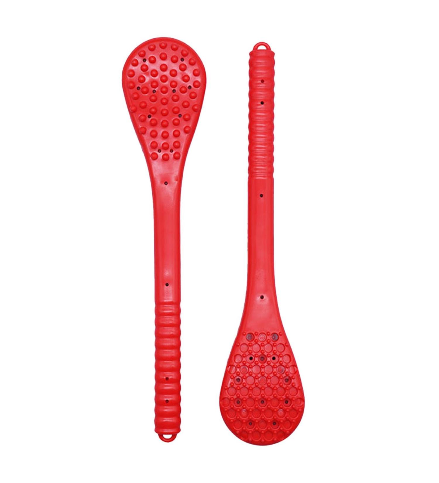 Hand Massage Hammer - Percussion Stick for Whole Body Relief | Rubber Manual Massager for Shoulders & More - Red - Buy Online on GoSupps.com