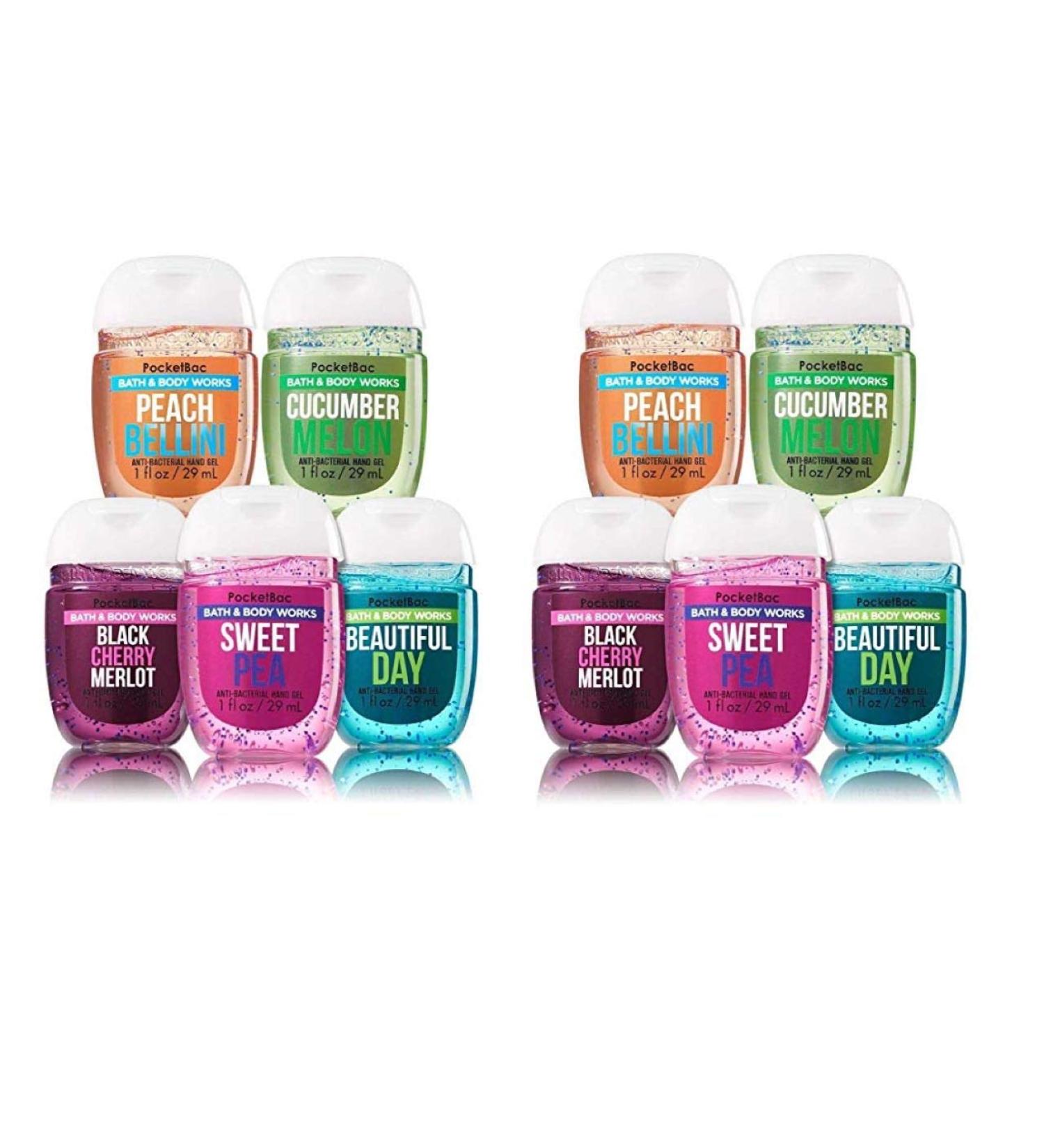 Bath & Body Works - 'Classic Faves' Pocketbac Bundle of 10 Antibacterial Hand Sanitizer Gel 1 Fl Oz (Pack of 10)