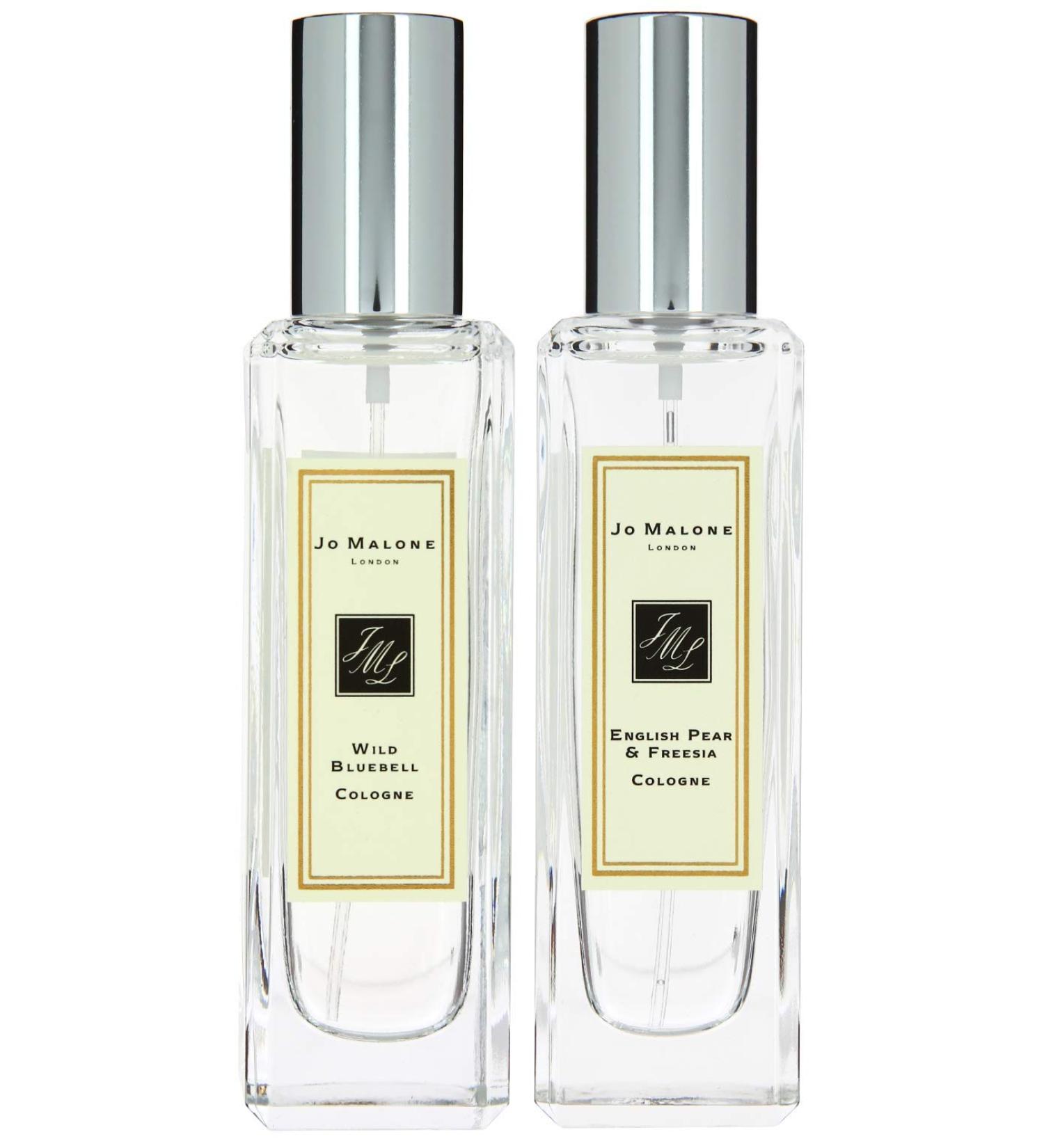 Jo Malone Perfume for Women and Men 2 Piece Cologne Set: English Pear & Freesia and Wild Bluebell 1oz Each Unisex Fragrance