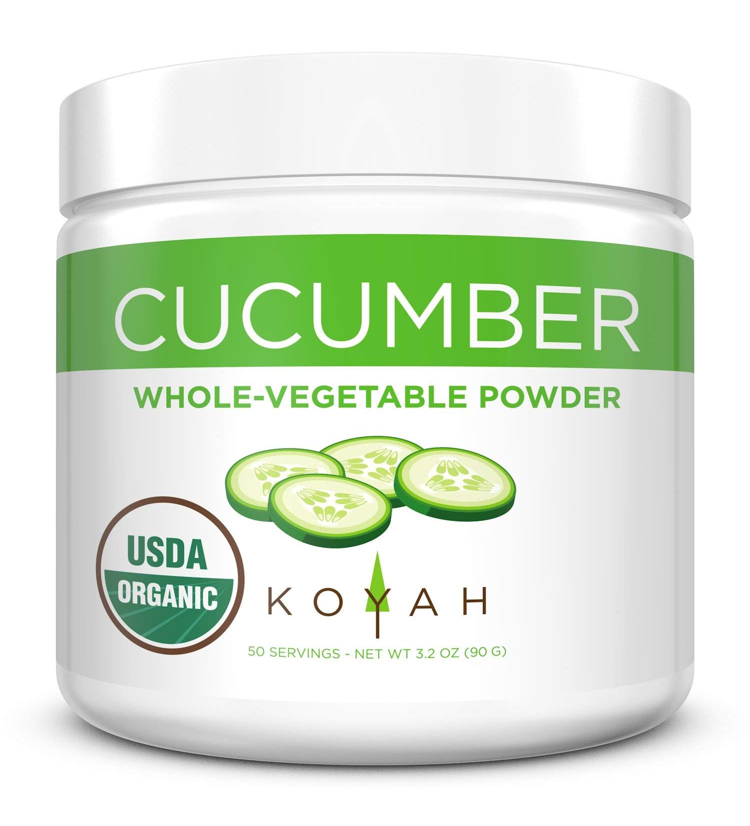 KOYAH Organic USA Cucumber Powder - Freeze-Dried Whole-Vegetable, 50 Servings - Buy Online on GoSupps.com