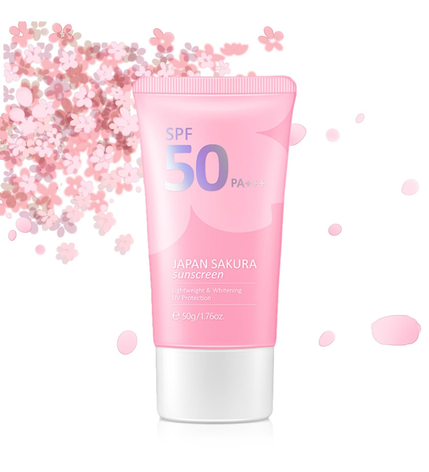 Sakura Face Sunscreen SPF 50 PA+++ Sunscreen Face face Cream SPF 50 with Centella SPF50 Moisturiser for Face Anti Redness Cream Lightweight Non-Greasy Waterproof Non Comedogenic Sunscreen - Buy Online on GoSupps.com