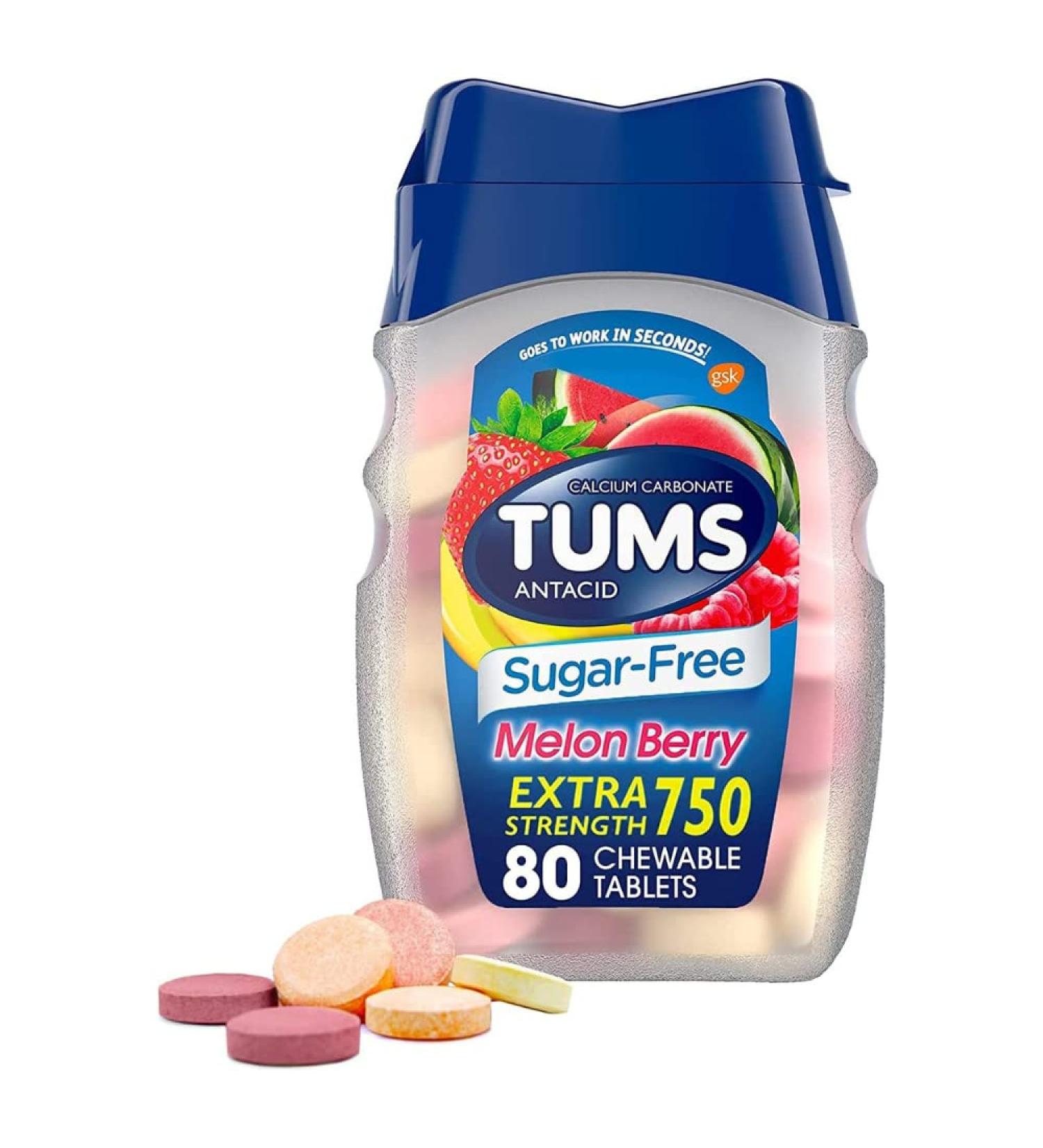 Tums Extra Strength Sugar Free Melon Berry Heartburn Relief - Buy Online on GoSupps.com
