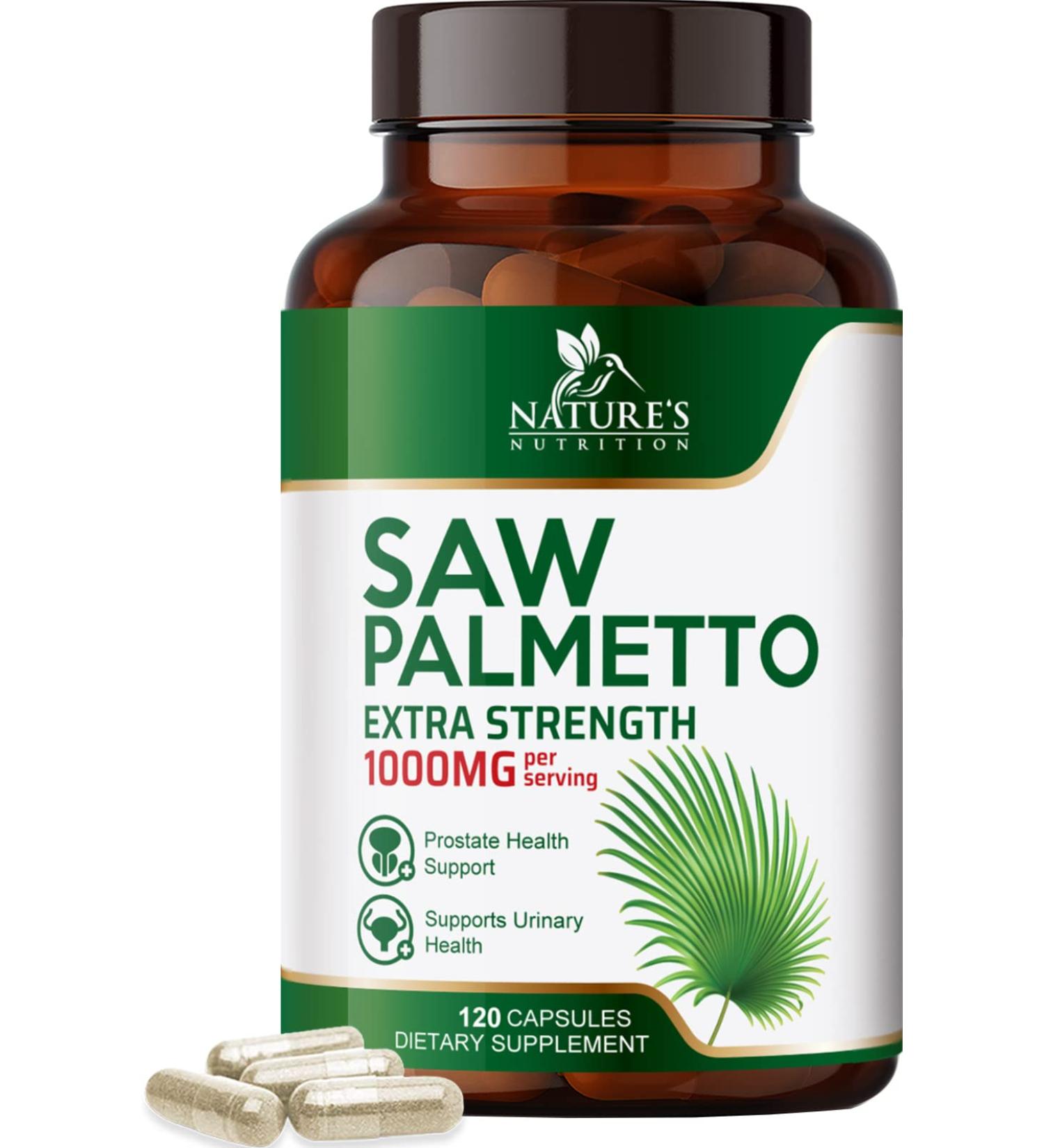 Saw Palmetto Supplement for Men & Women - Herbal Health Support with Fatty Acids & Essential Nutrients - 2 Month Supply 120 Capsules - Buy Online on GoSupps.com