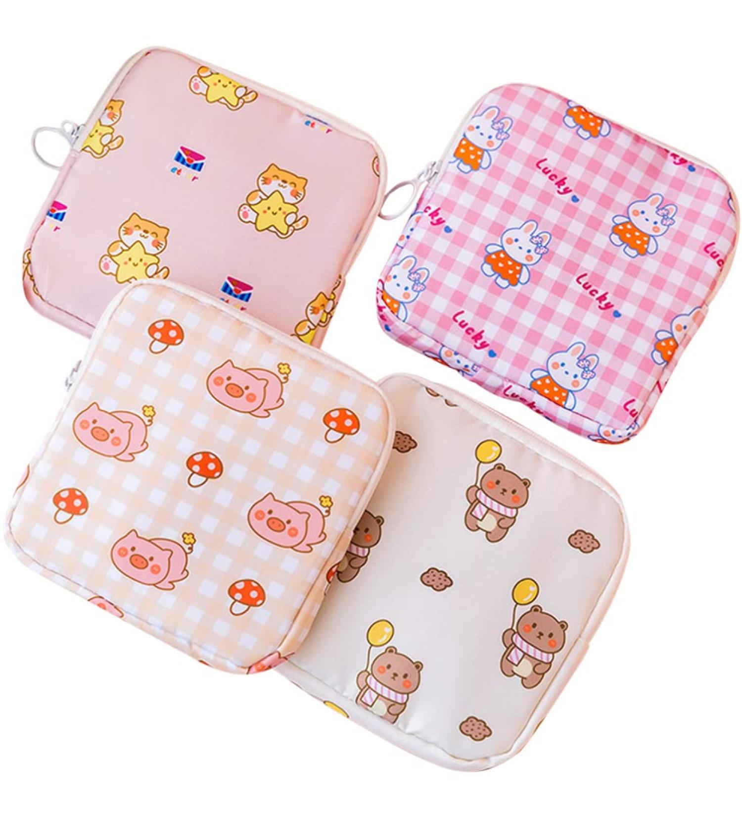 COHEALI Mini Purse 4Pcs Sanitary Napkin Storage Bag - Portable Menstrual Pad Holder for Teen Girls - Travel Toiletry Bag - Buy Online on GoSupps.com