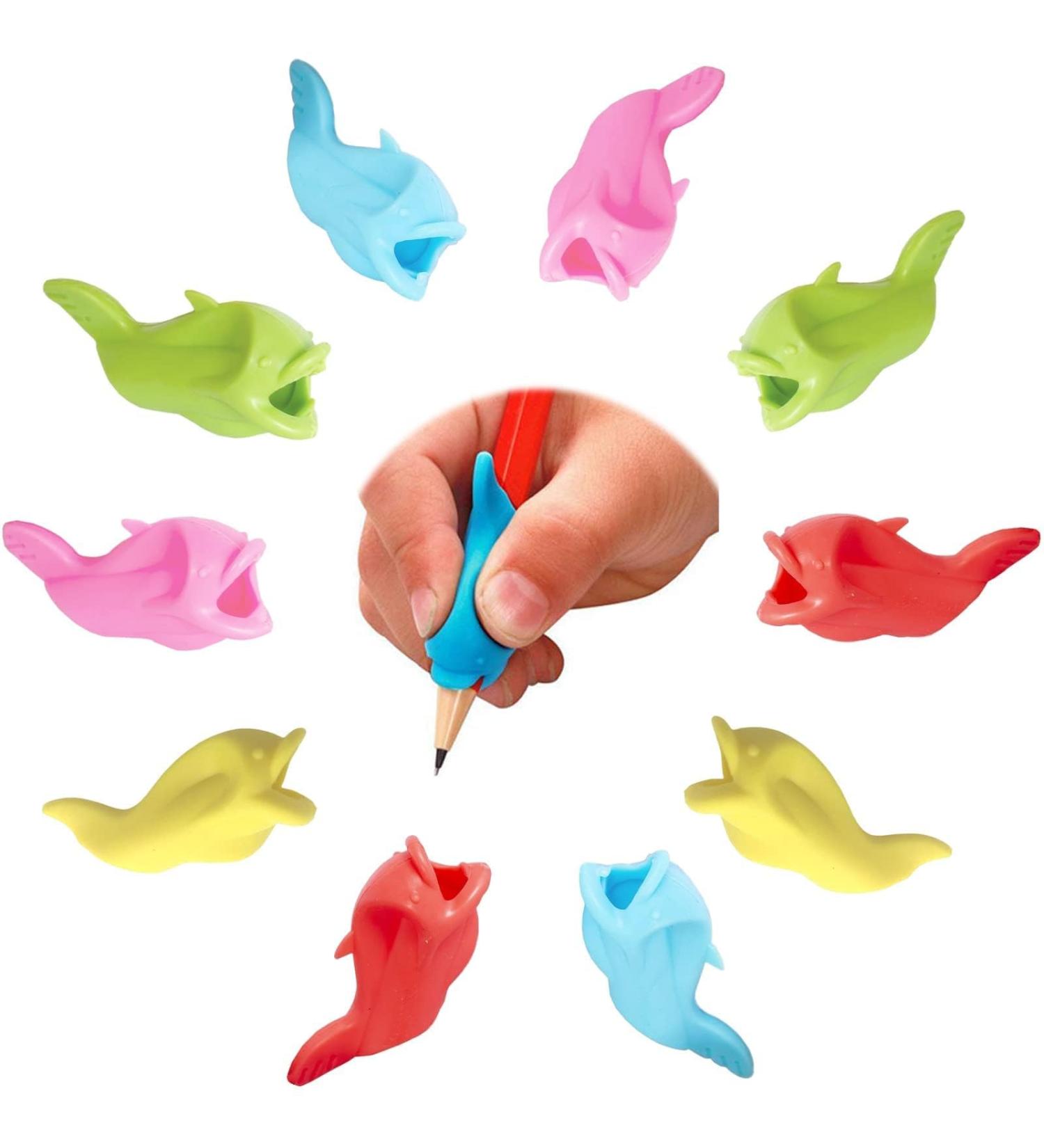 10 Pieces Suwiwkkoa Silicone Pencil Holder - Ergonomic Writing Aid for Children Compatible with Various Pens & Pencils - Buy Online on GoSupps.com