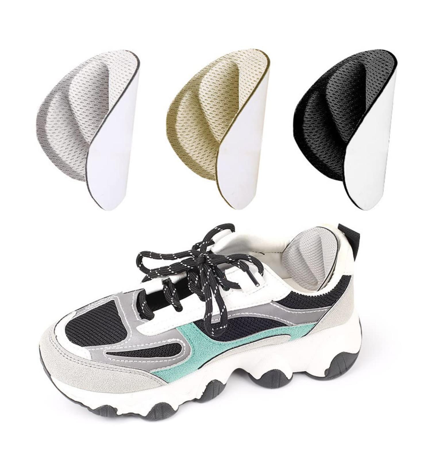 3 Pairs of Heel Cushions - Anti-Slip Pads for Men's & Women's Sports Shoes - Skin Color Black & Gray - Buy Online on GoSupps.com