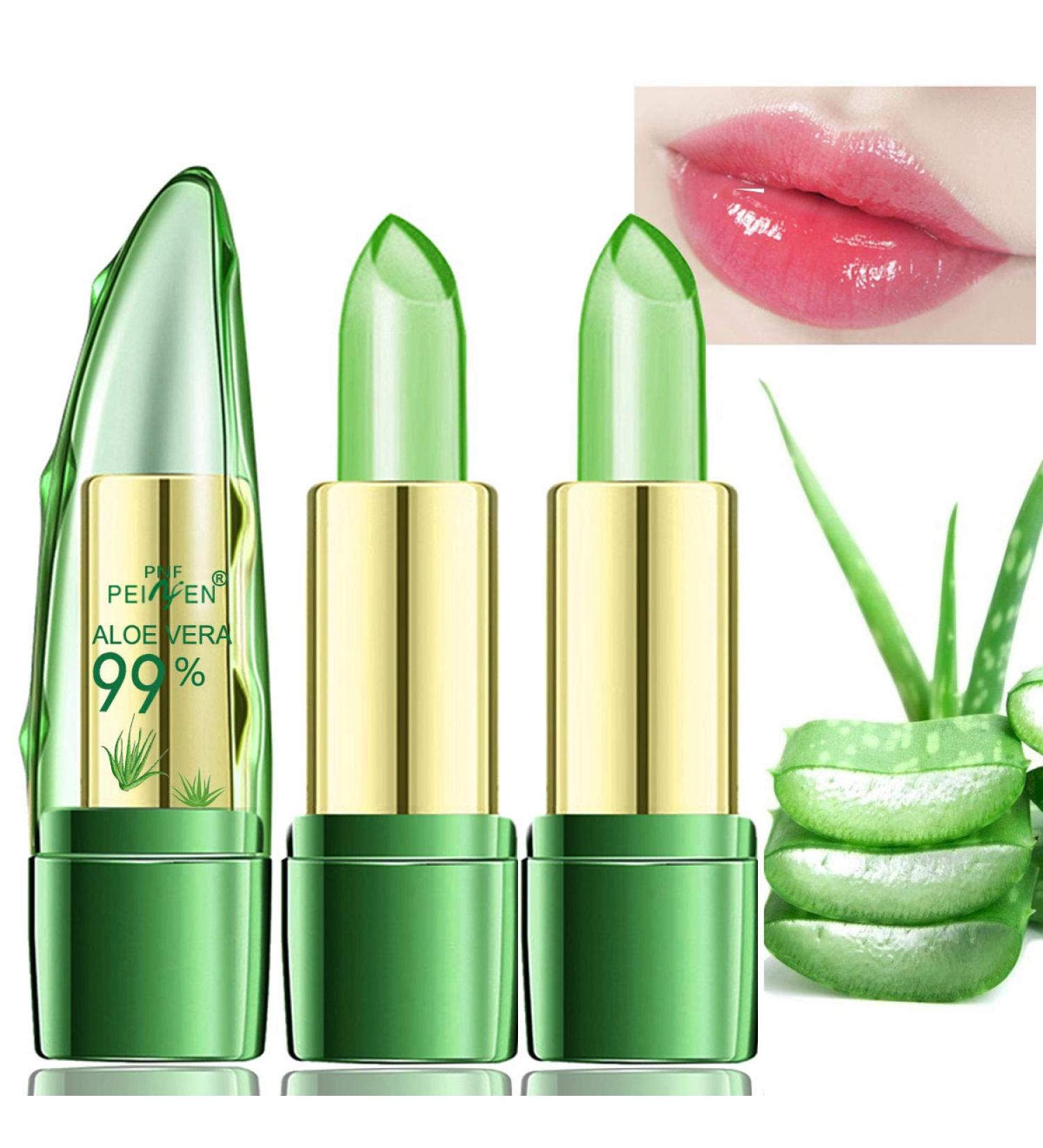 Amazfly 2 Pcs Aloe Vera Clear Jelly Lipsticks - Color Change Magic, Long Lasting Moisturizing Lip Makeup - Buy Online on GoSupps.com