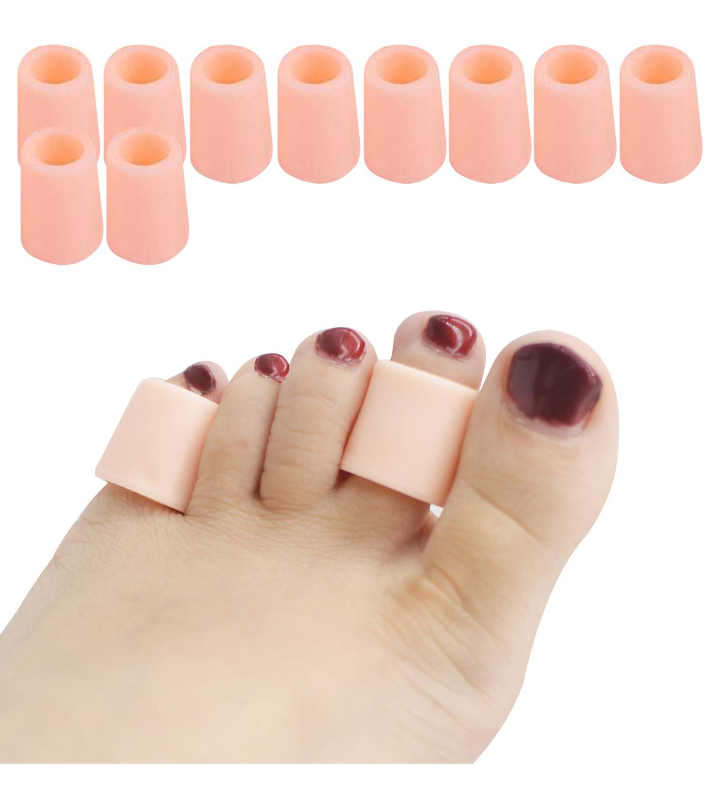 5 Pairs Gel Open Toe Sleeves | Toe Protectors for Hammer Toes Ingrown Toenails & Corns - Best Cushion & Splint for Friction Relief - Buy Online on GoSupps.com
