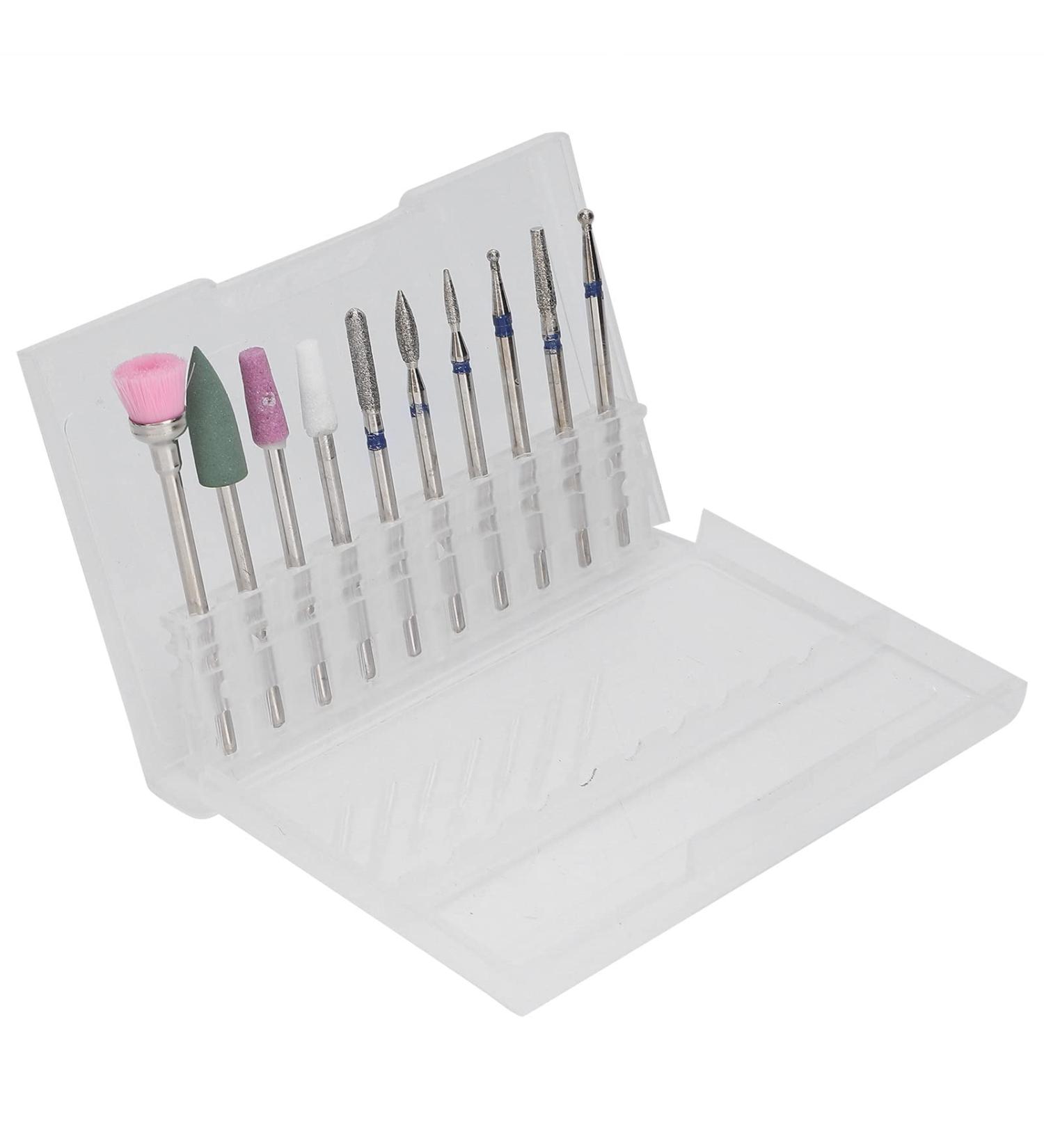 Nail Drill Set - 10pcs Dead Skin Remover & Nail Art Grinding File Heads for Perfect Manicures | Ideal for Professionals & Home Use - Buy Online on GoSupps.com