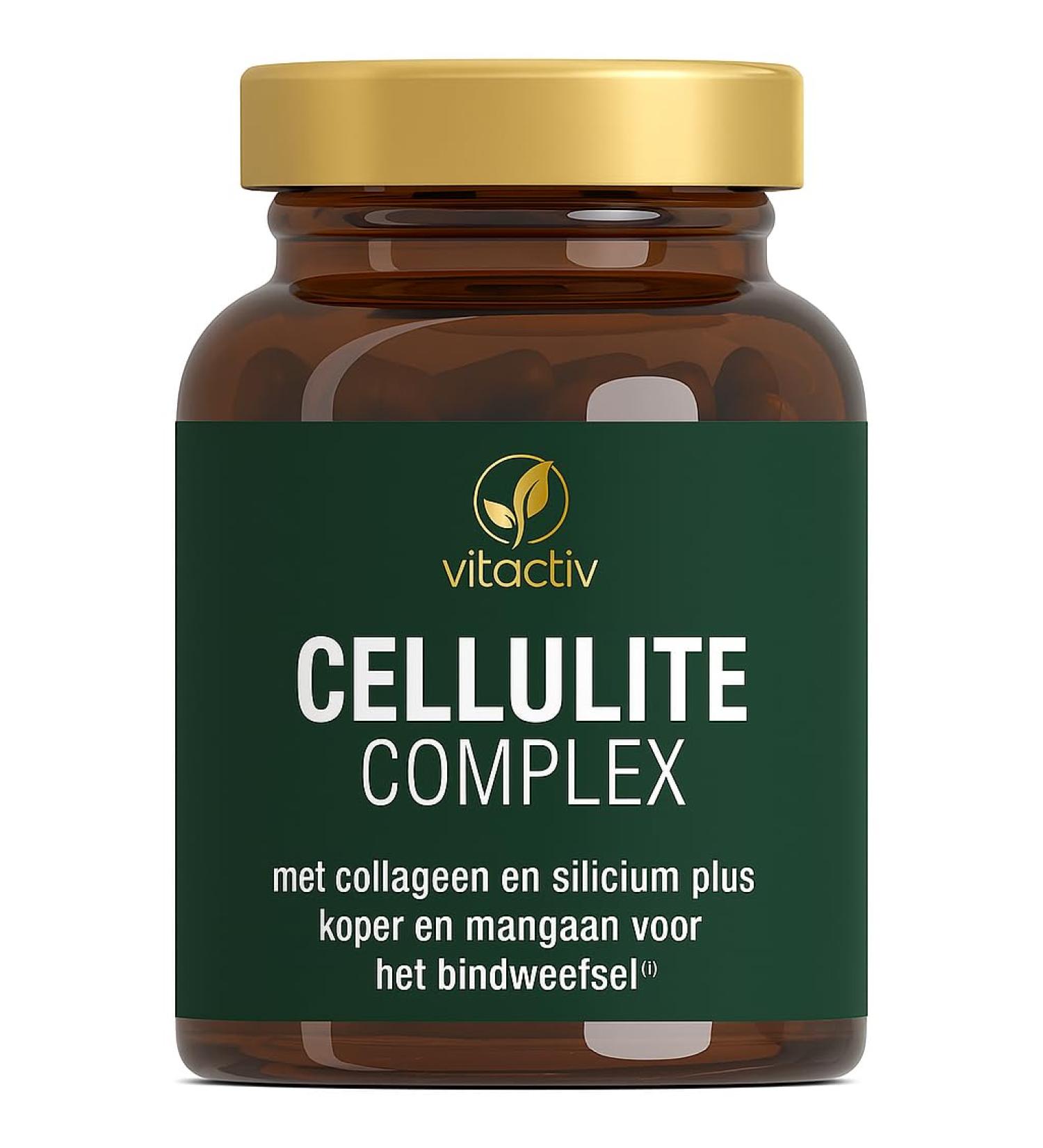 Vitactiv Natural Nutrition VITACTIV Cellulite Complex connective tissue capsules high dose with collagen amino acids natural bamboo silicon and vitamins 90 capsules - Buy Online on GoSupps.com