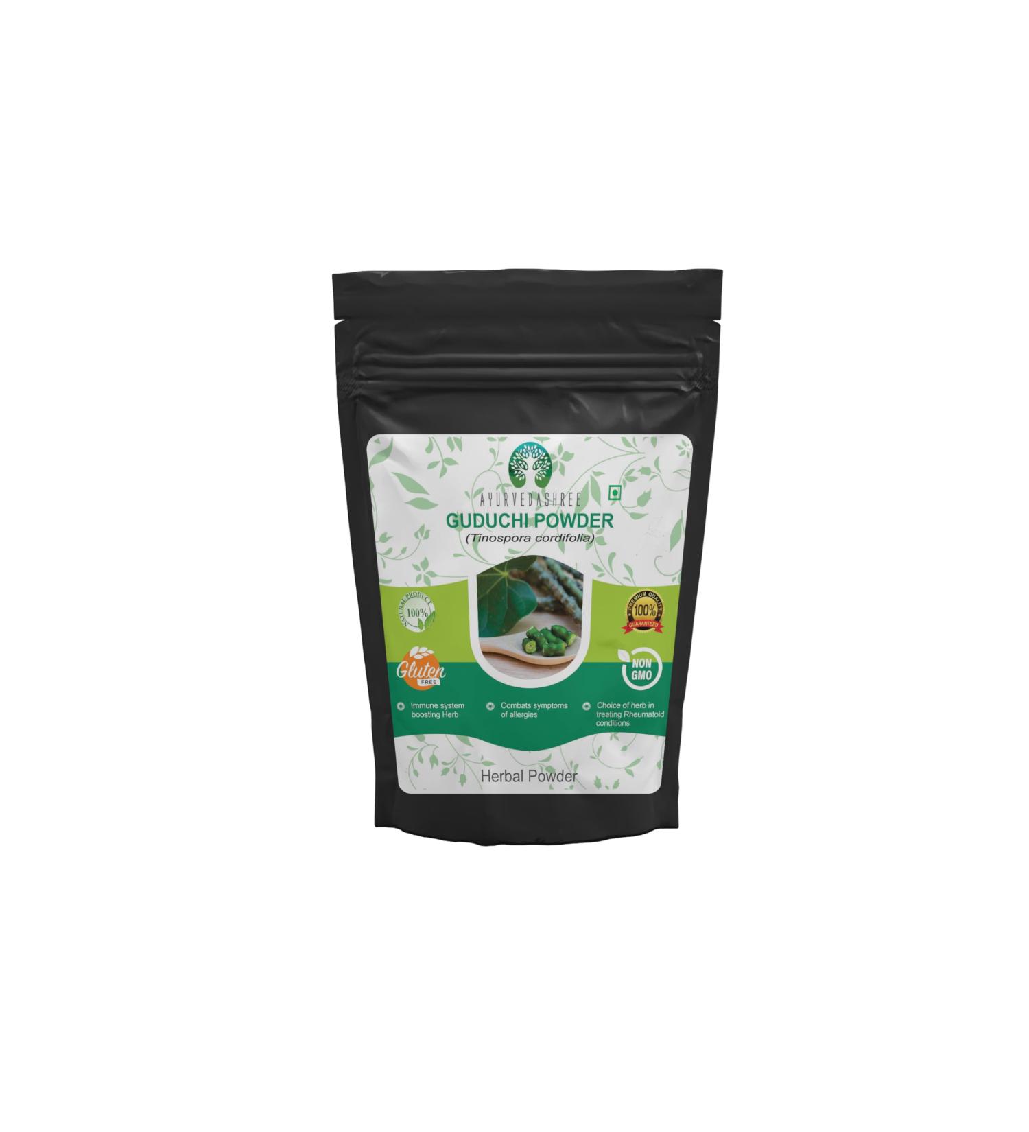 Guduchi Powder 100G - Ayurvedic Immune Support | Giloy Powder | Non-GMO & Gluten Free | 100% Natural Tinospora Cordifolia - Buy Online on GoSupps.com