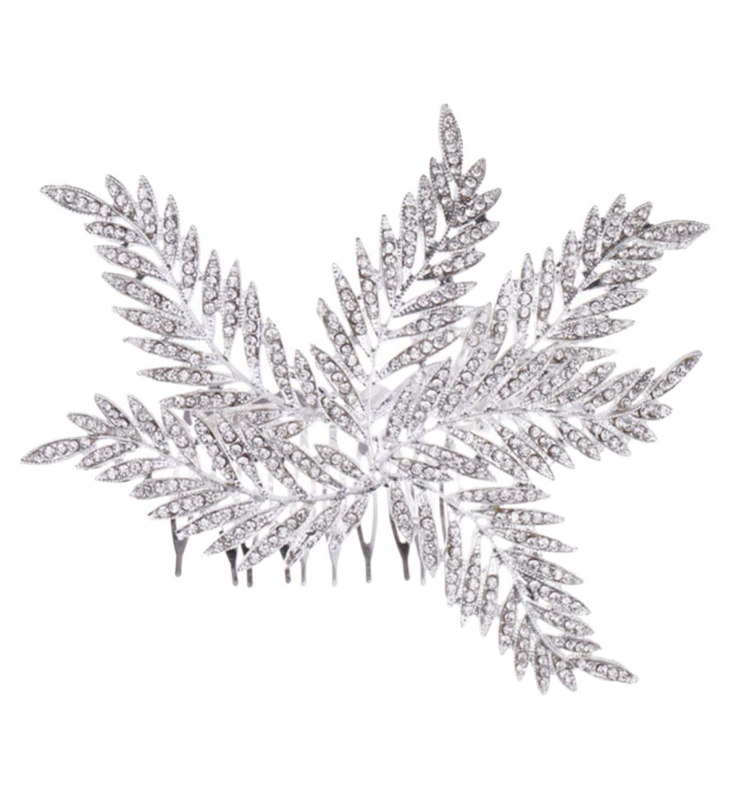 IWOWHERO Bridal Comb Rhinestone Hair Clips Hair Clips for Girls Silver Clips for Hair Insert Comb Women Hair Accessories Rhinestone Decor Bridal Hair Pin Tiara Bride Alloy Decorate Wedding - Buy Online on GoSupps.com