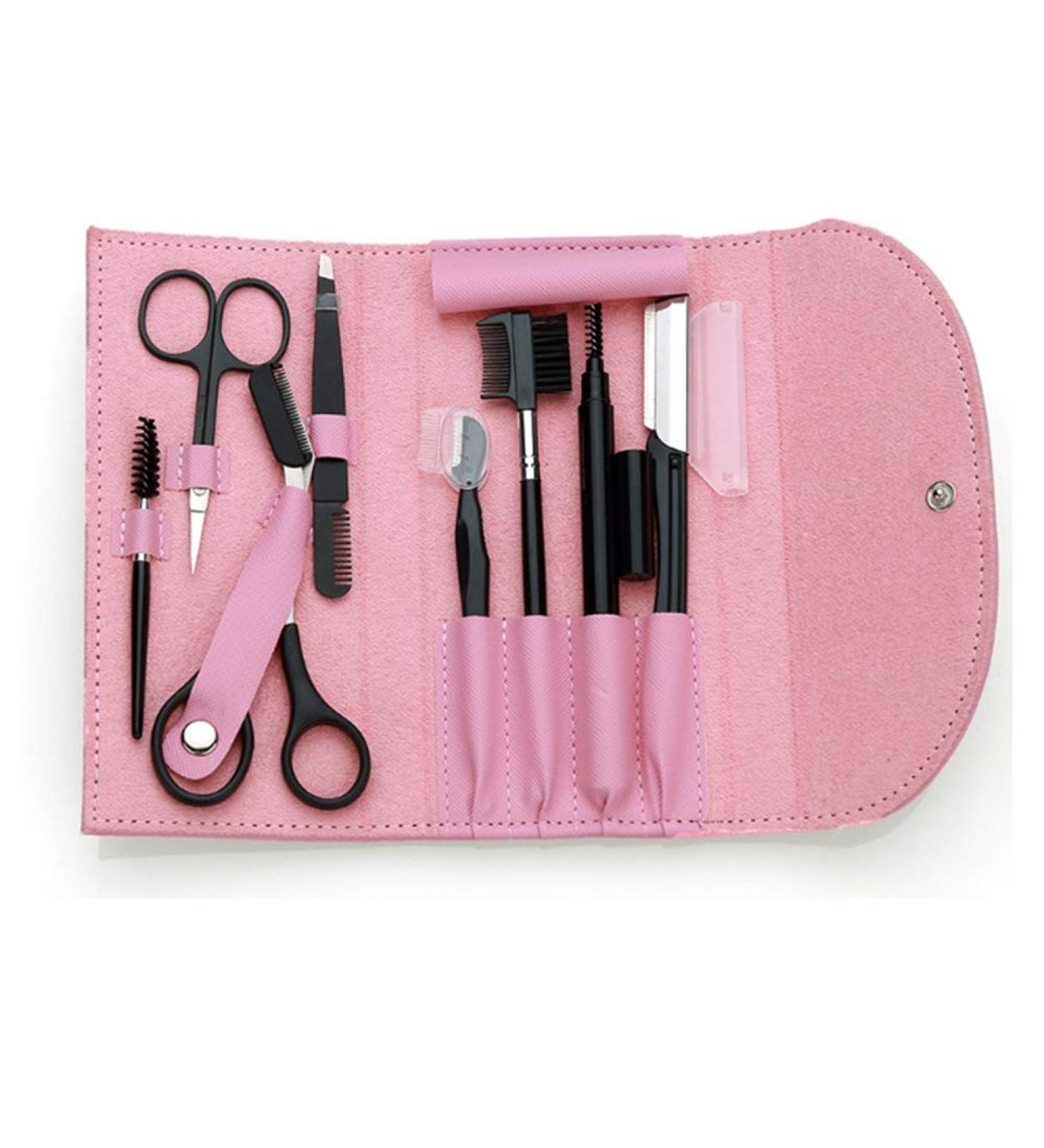Buy DESICIXUDY 8-Part Stainless Steel Eyebrow Tweezers & Scissors Set - Premium Makeup Tool for Perfect Eyebrow Trimming - Ideal for Women - B. Rosa - Buy Online on GoSupps.com