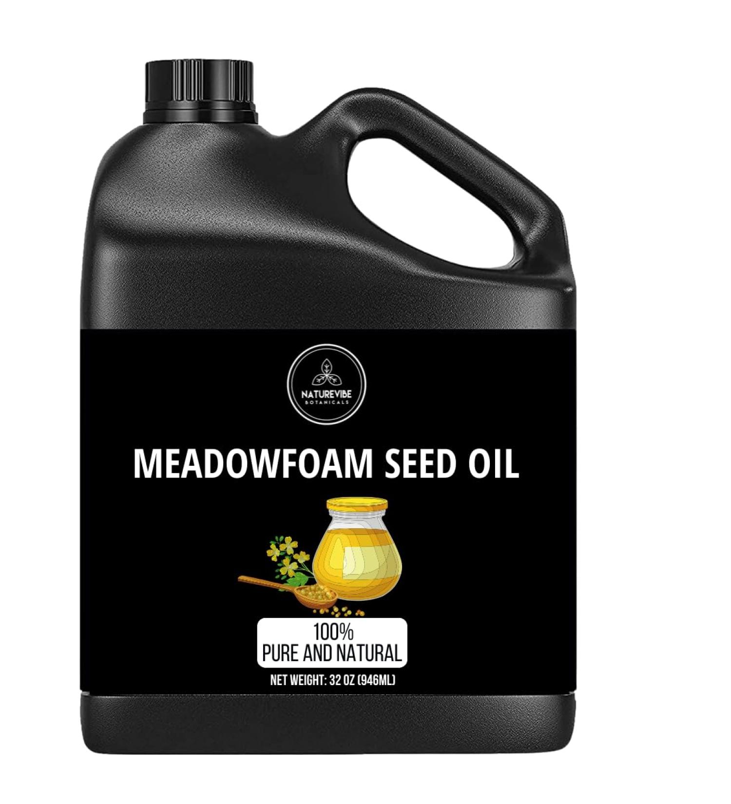 Naturevibe Botanicals Meadowfoam Oil 32 Ounces | 100% Pure and Natural | Great for Skin Care and Hair Care - Buy Online on GoSupps.com