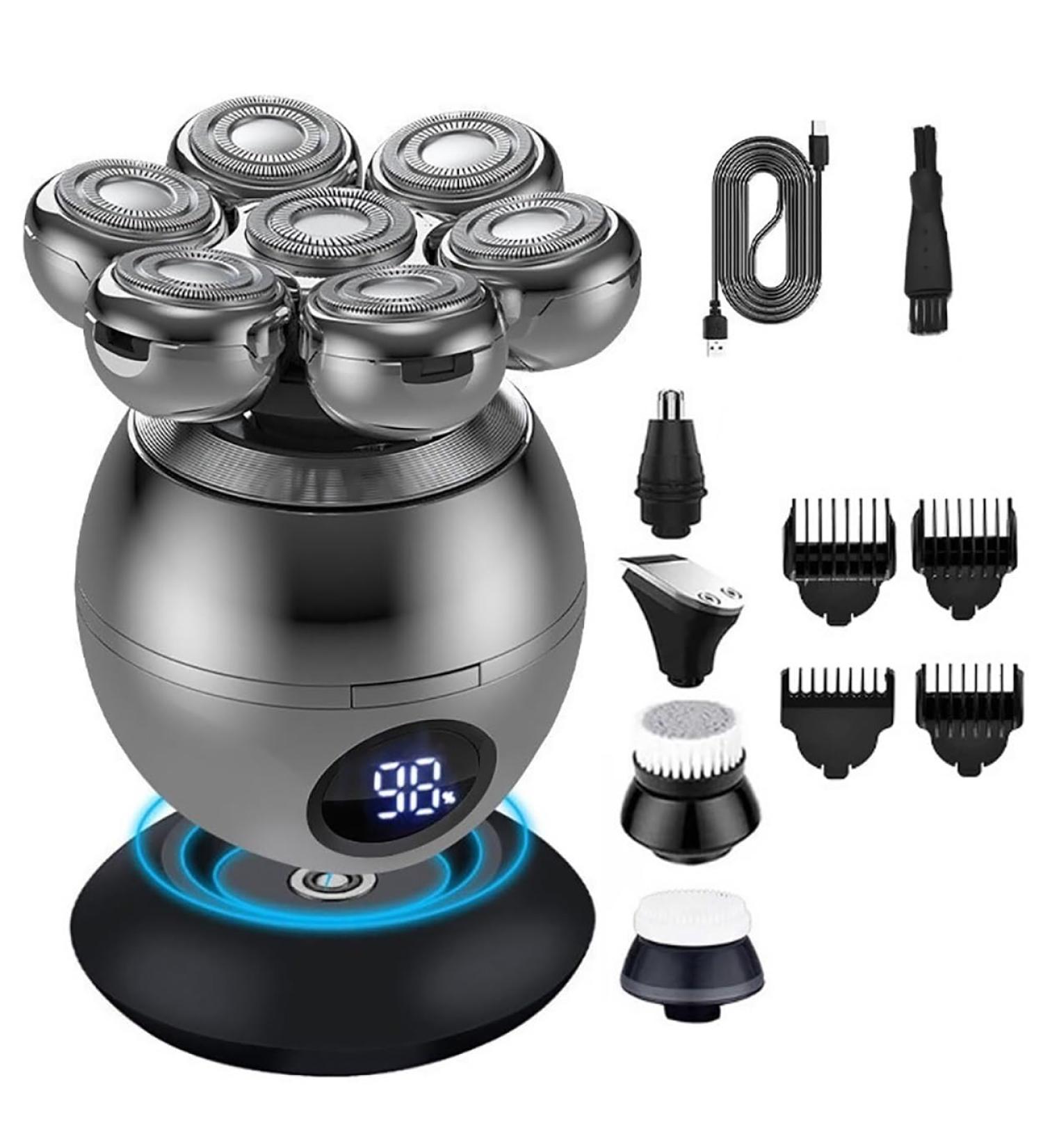 Buy 5 in 1 Electric Head Shaver for Bald Men - 7D Floating Cutter Beard Trimmer Waterproof USB Wireless Charging - Buy Online on GoSupps.com